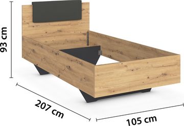 rauch Schlafzimmer-Set Maika, (Set, 3-St), Schrank in 3 Breiten und 2 Höhen, Bett 100x200 cm und Nachttisch