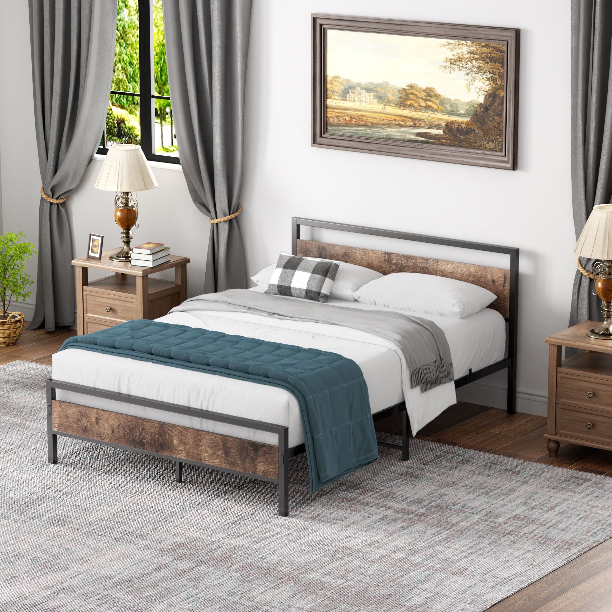 STILVORA Jugendbett Metallbett 140x200 Bettgestell mit Lattenrost,Stauraum günstig online kaufen
