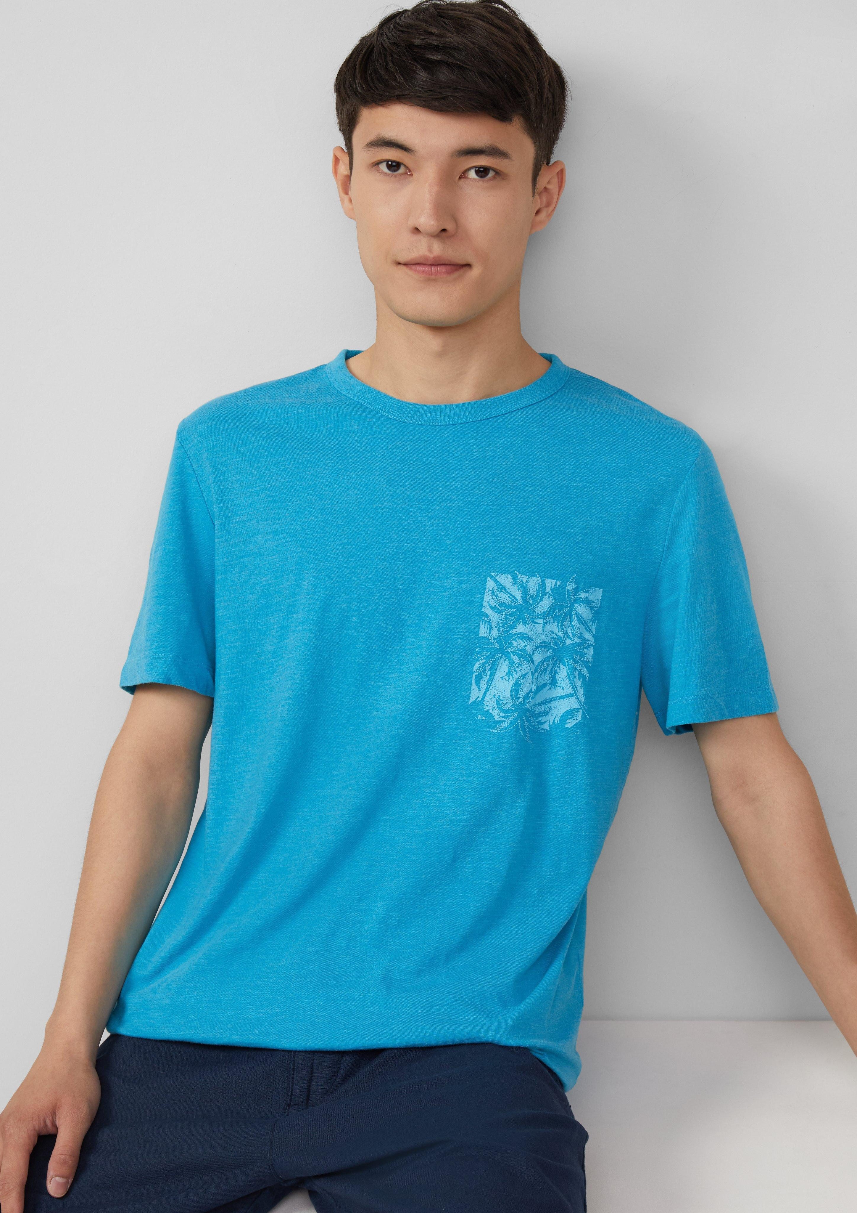 s.Oliver Kurzarmshirt Meliertes T-Shirt aus Baumwollmix günstig online kaufen