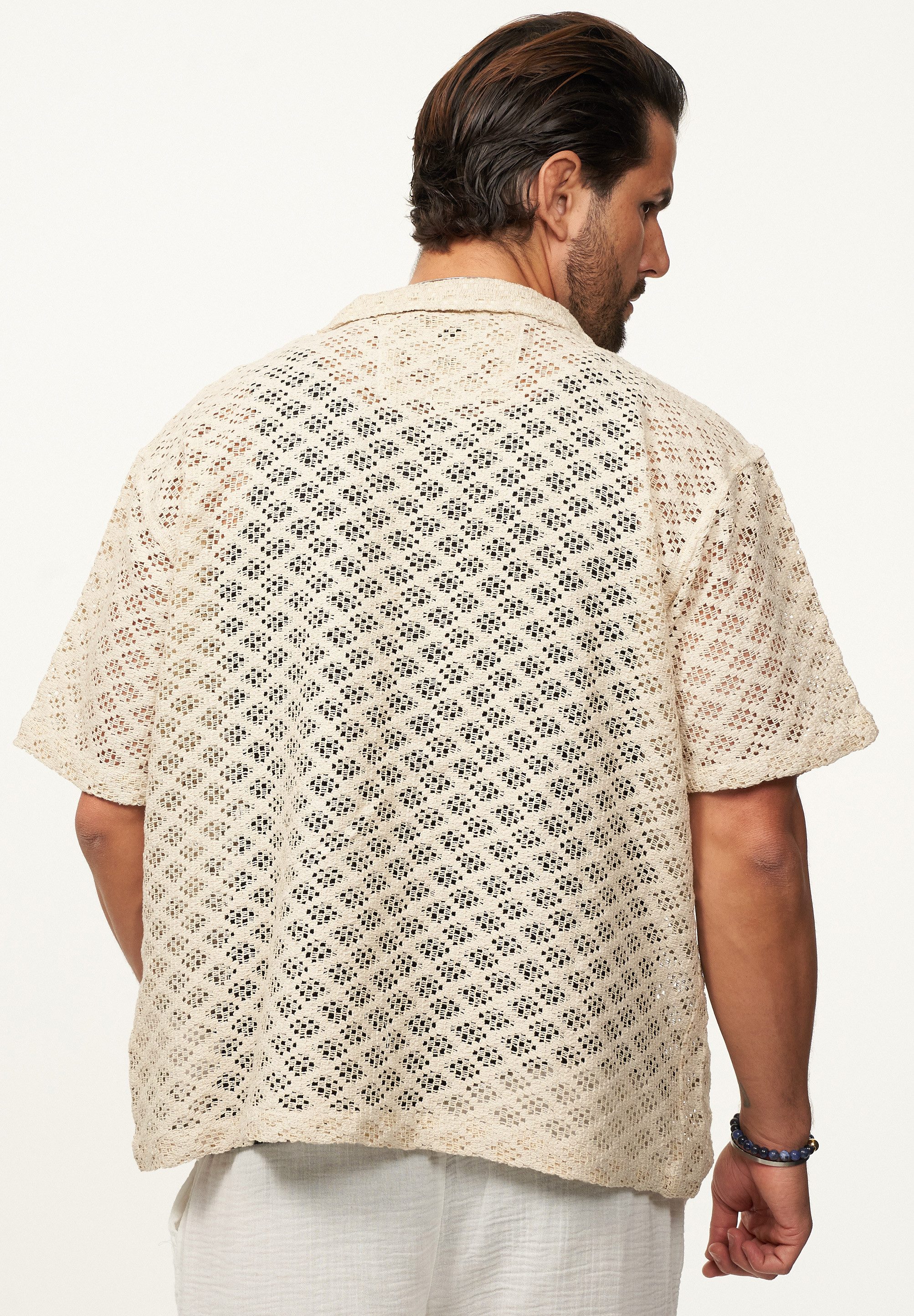 SOULSTAR Kurzarmhemd im Vintage Summer-Look Herren Kurzarm Strick Polo-Hemd T-Shirt