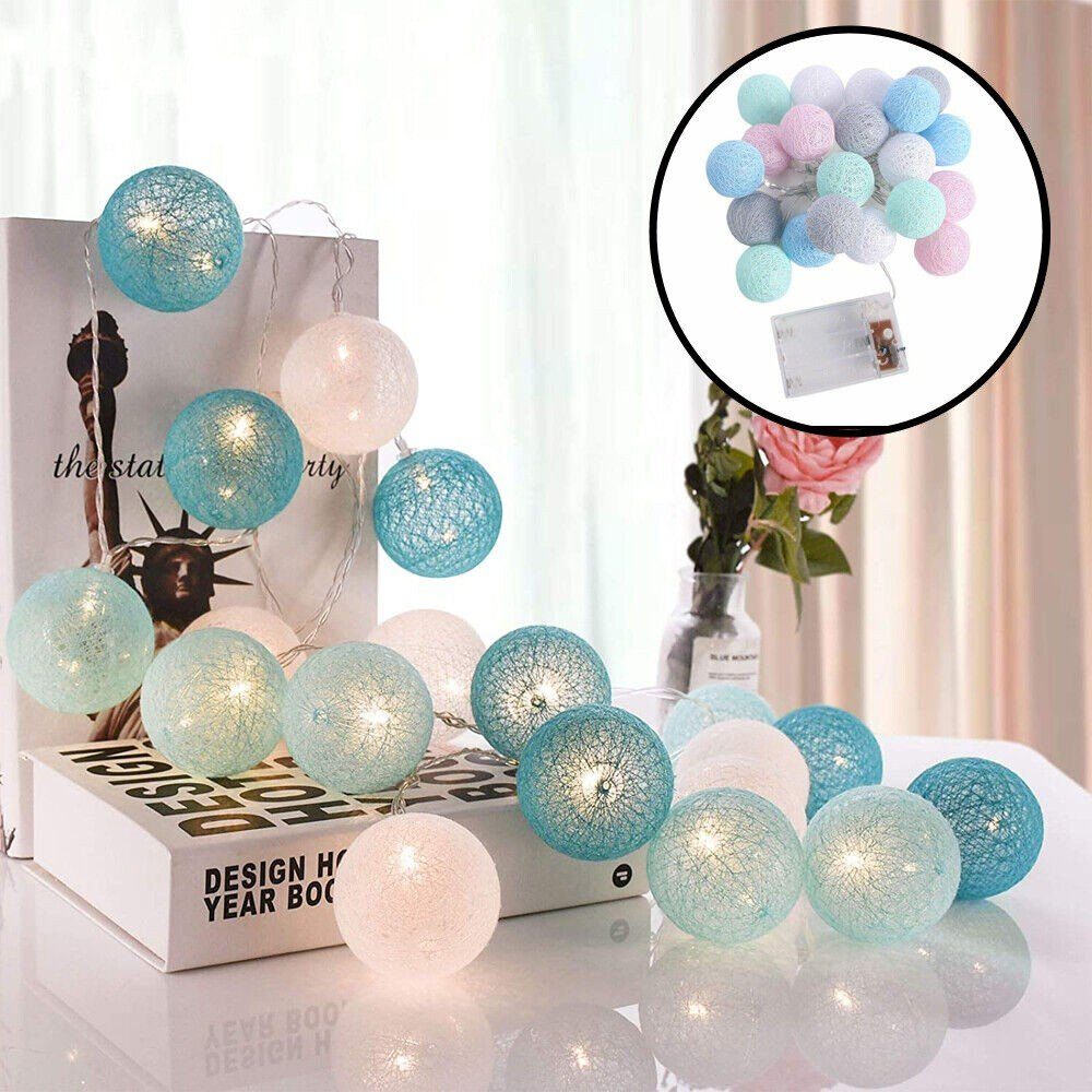LETGOSPT LED-Lichterkette »20er Lichterkette Ø6cm LED Kugeln Lampions 