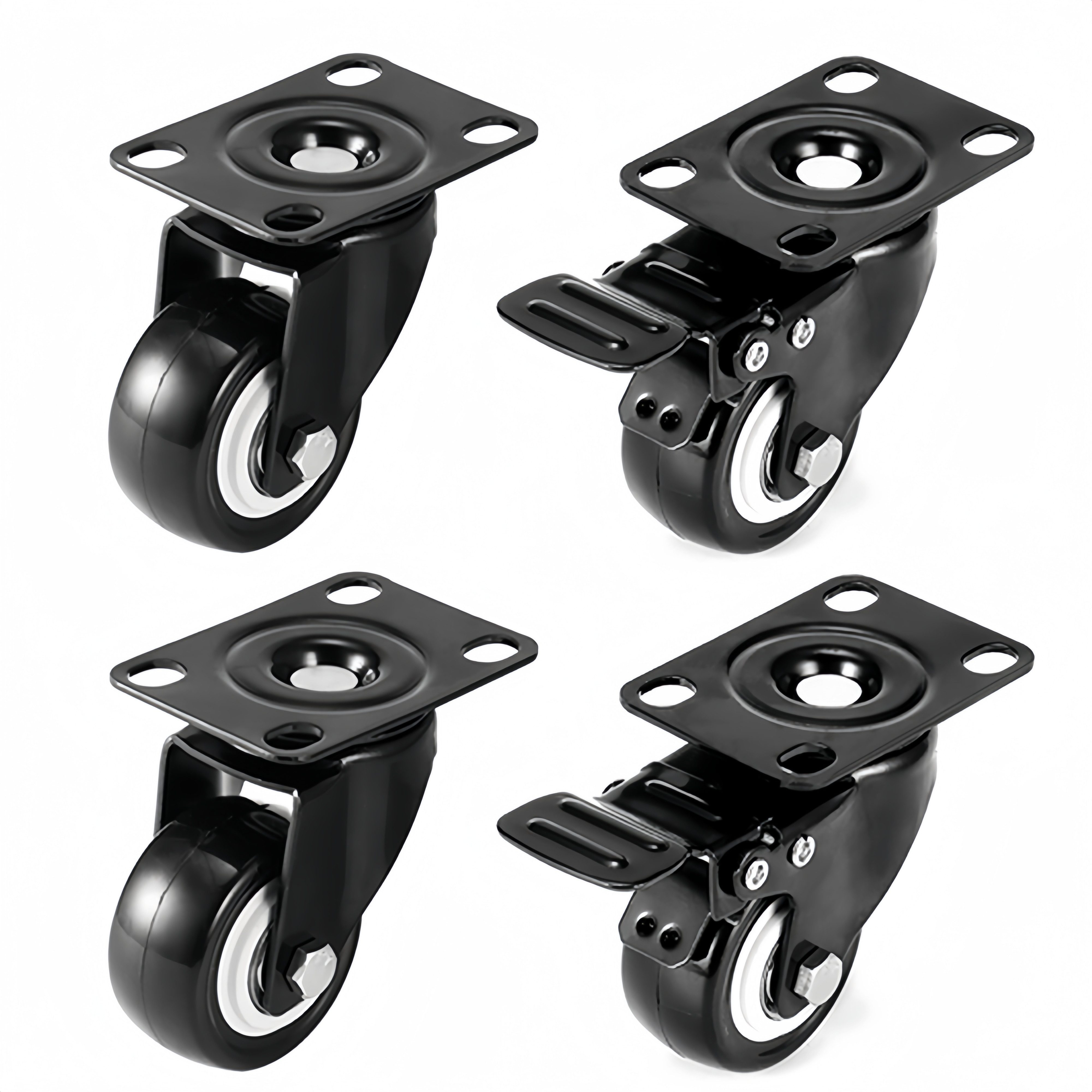 Möbelrolle 4er Set Transportrollen 2 Zoll – Schwerlast Lenkrollen, 360° Rotierbar