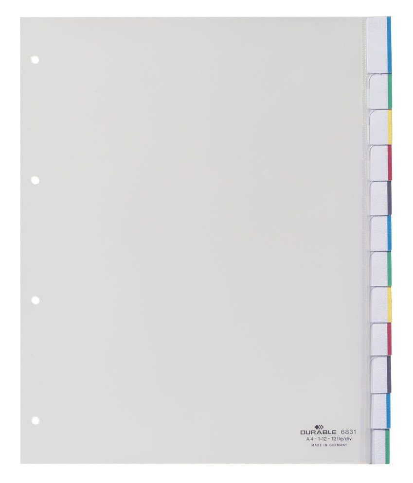DURABLE Kugelschreiber DURABLE A4, transp 10-teilig, Kunststoff-Register