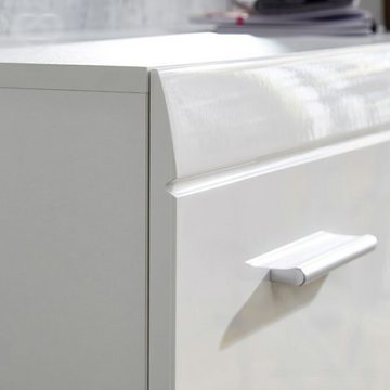Lomadox Sideboard DANARO-01, Flur Schrank, Sideboard, modern, weiß Hochglanz, B/H/T: 144/86/40 cm