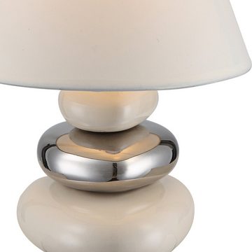 Globo Tischleuchte Tischlampe Wohnzimmer Schlafzimmer Nachttischlampe Keramik beige 21686