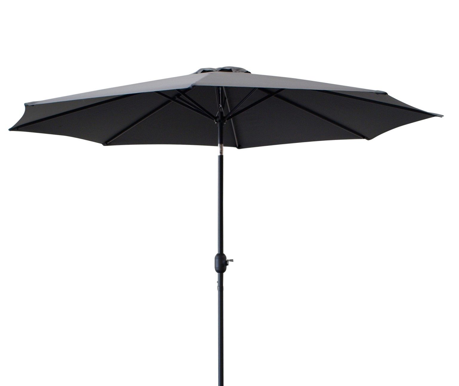 DEGAMO Marktschirm knickbar, LxB: 250x300 cm, 300cm Ø, Gestell Metall, Material Bezug 100% Polyester grau