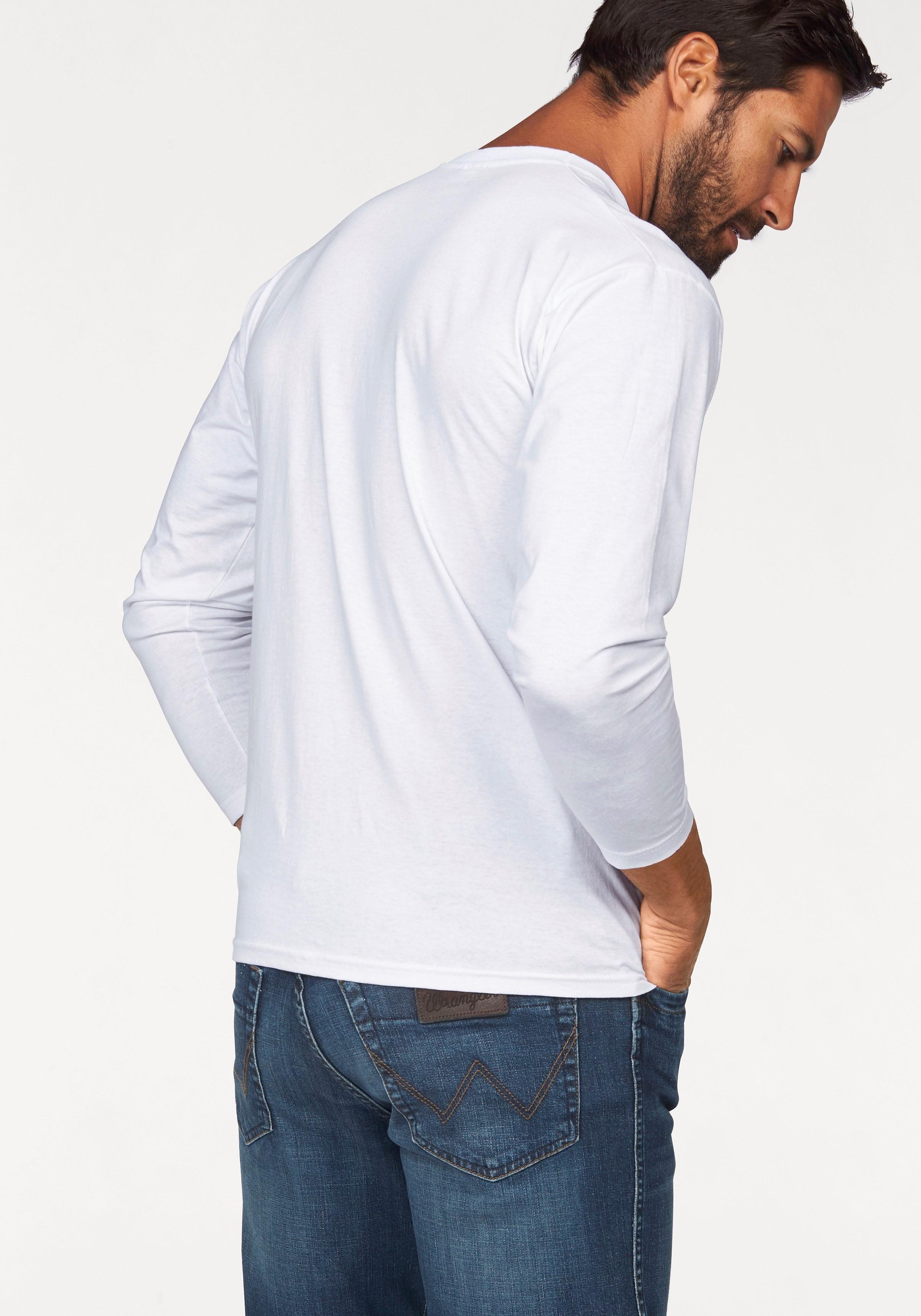 Fruit of the Loom Langarmshirt (Packung, 2-tlg) aus reiner Baumwolle, 2-er Pack
