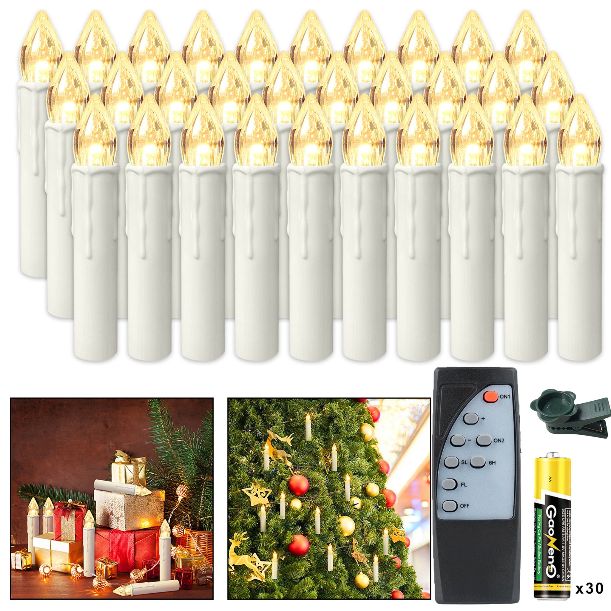 AUFUN LEDKerze LED Kerzen Weihnachtsbaumkerzen Kabellos mit