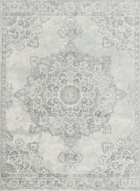 Teppich Traditional, Surya, rechteckig, Höhe: 11 mm, Boho Kurzflor Orientteppich, Wohnzimmer, Schlafzimmer, Grau