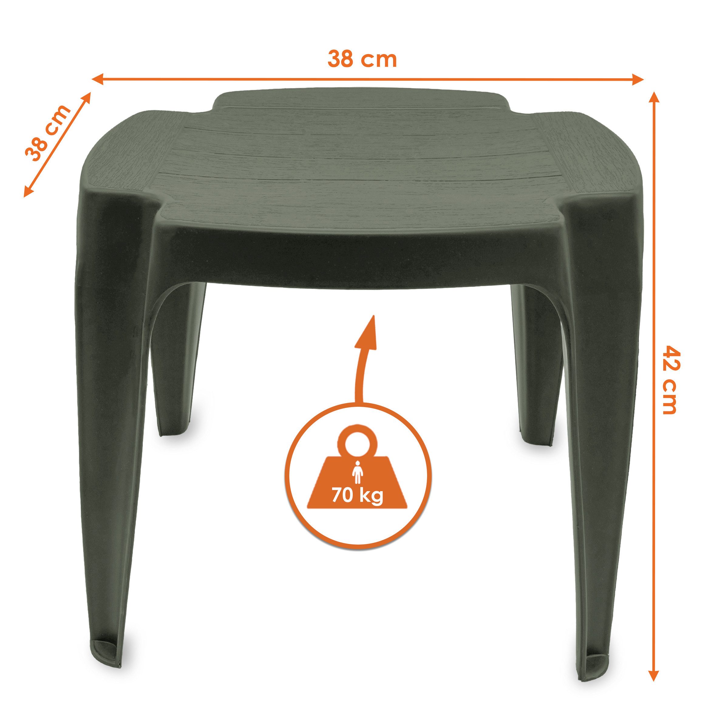 Spetebo Hocker Kunststoff Mehrzweck Hocker 42 x 38 cm (Anzahl, 1 St., Stück), Wetterfest und pflegeleicht