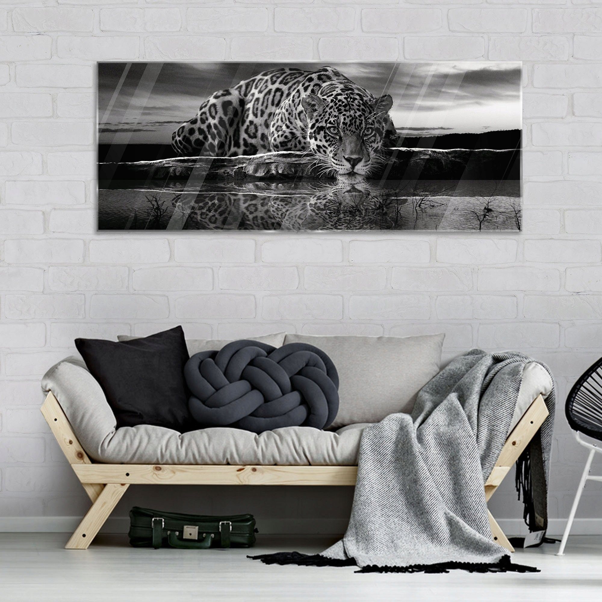 Wallarena Glasbild Tiger Tiere Schwarz Modern günstig online kaufen