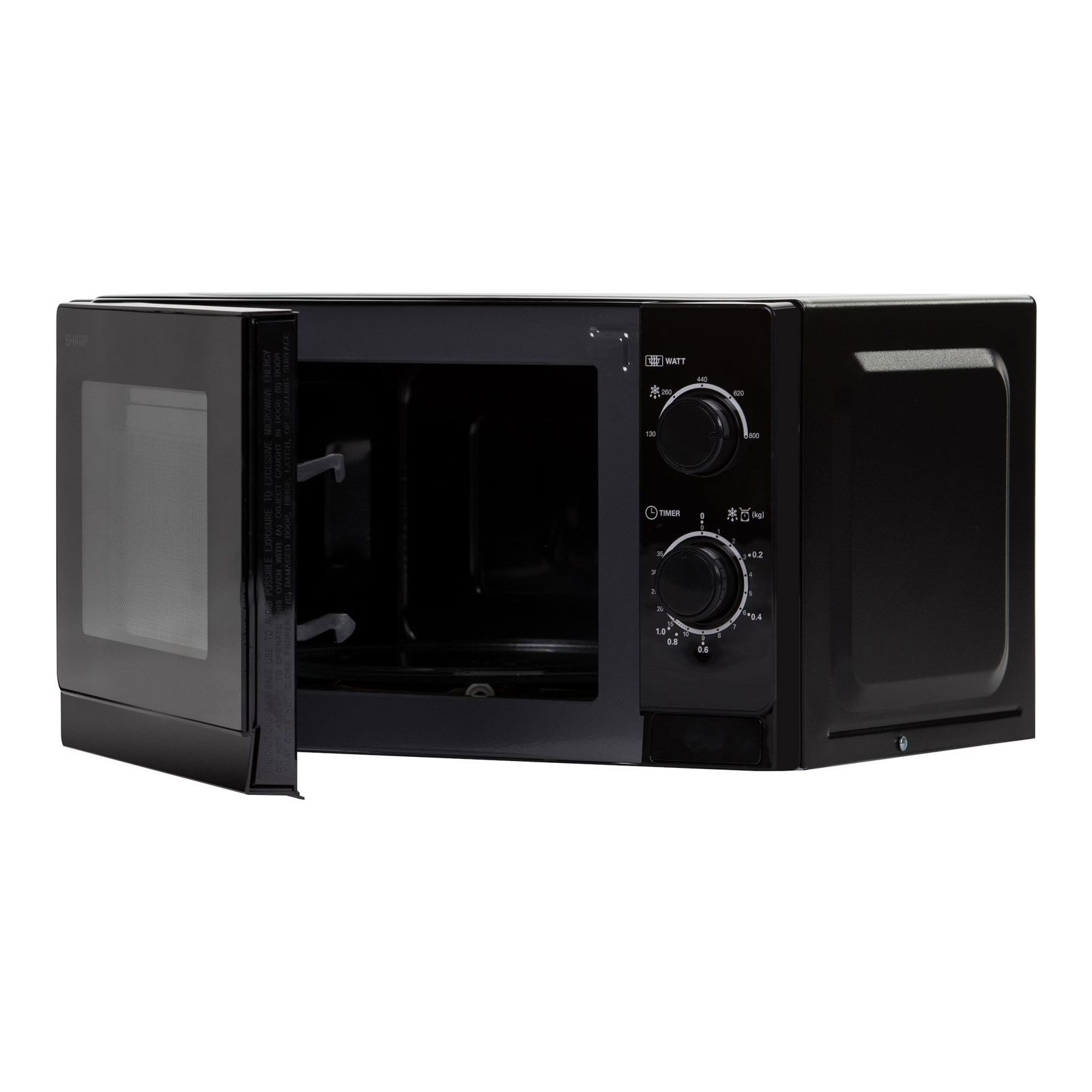 Sharp Mikrowelle R-200BKW, 20 l, 800 W, 5 Mikrowellenleistungsstufen, mechanische Bedienung