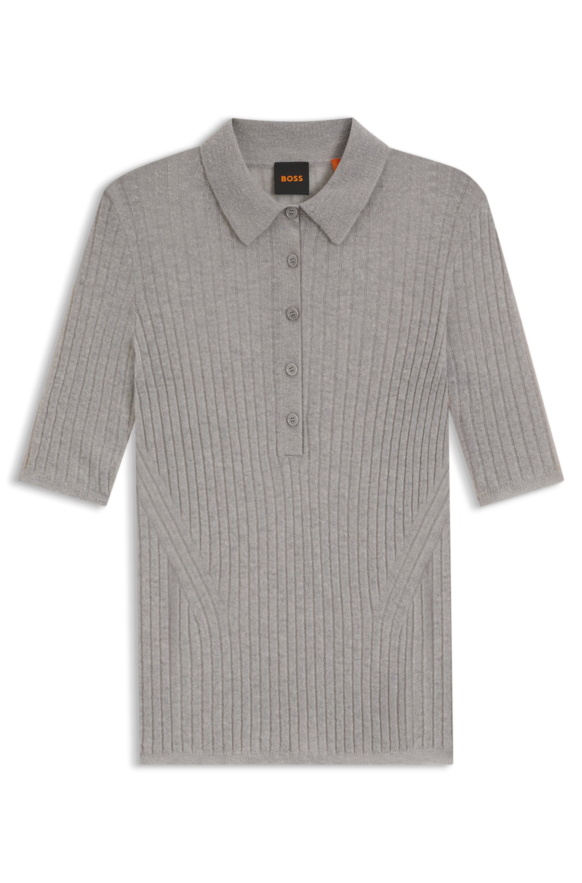 BOSS ORANGE Kurzarmpullover Fugano Premium Damenmode aus hochwertiger Schurwollmischung
