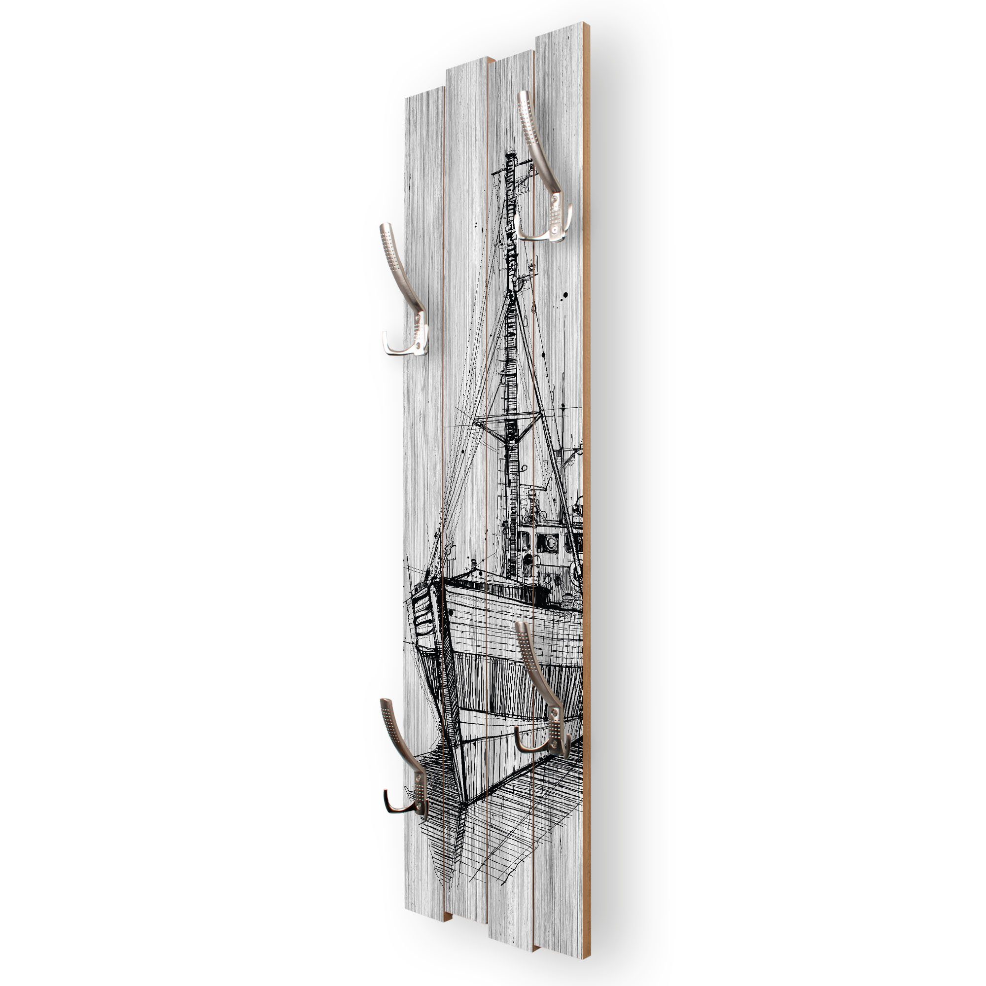 Kreative Feder Wandgarderobe Wand-Garderobe „Schiff“ aus günstig online kaufen