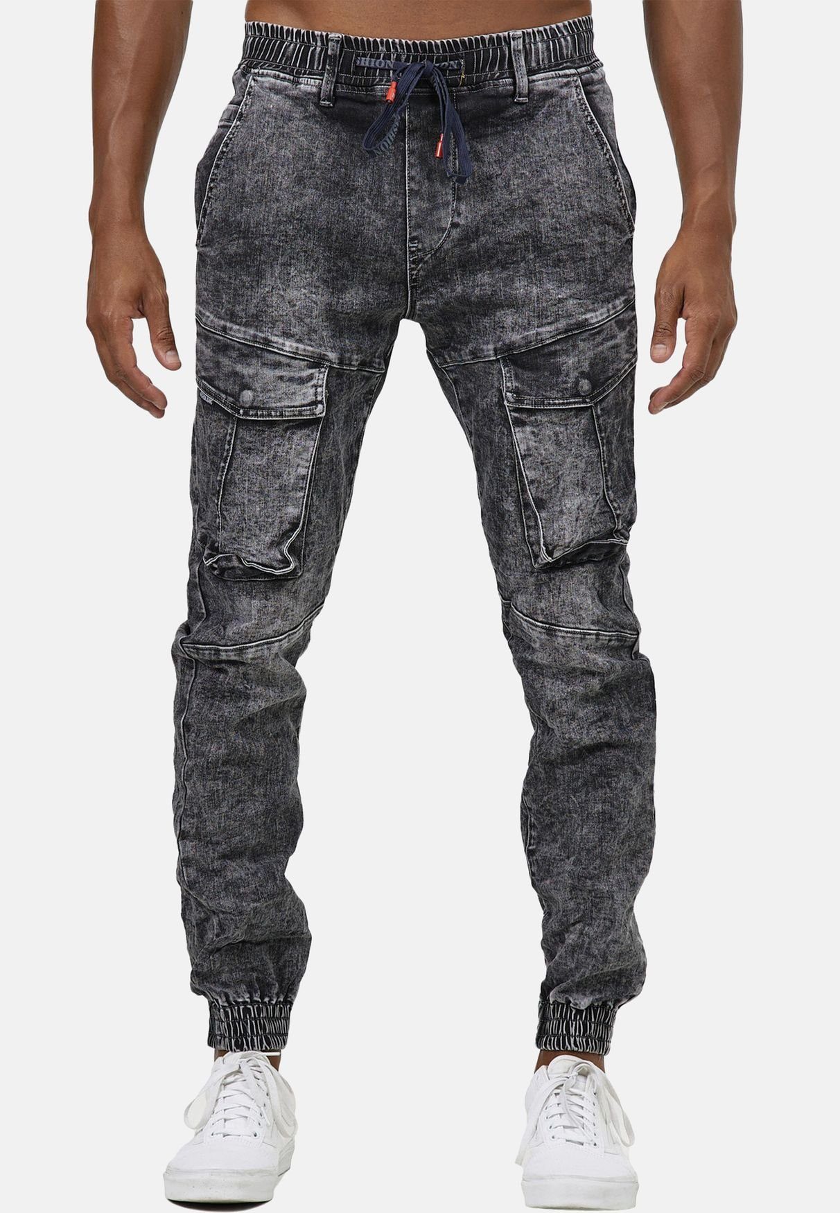 Jaylvis Slim-fit-Jeans »3809« (slim fit, 1-tlg., Gummizug) Herren Jogger  Cargo Jeans Stretch Pants Acid Washed Denim Hose online kaufen | OTTO