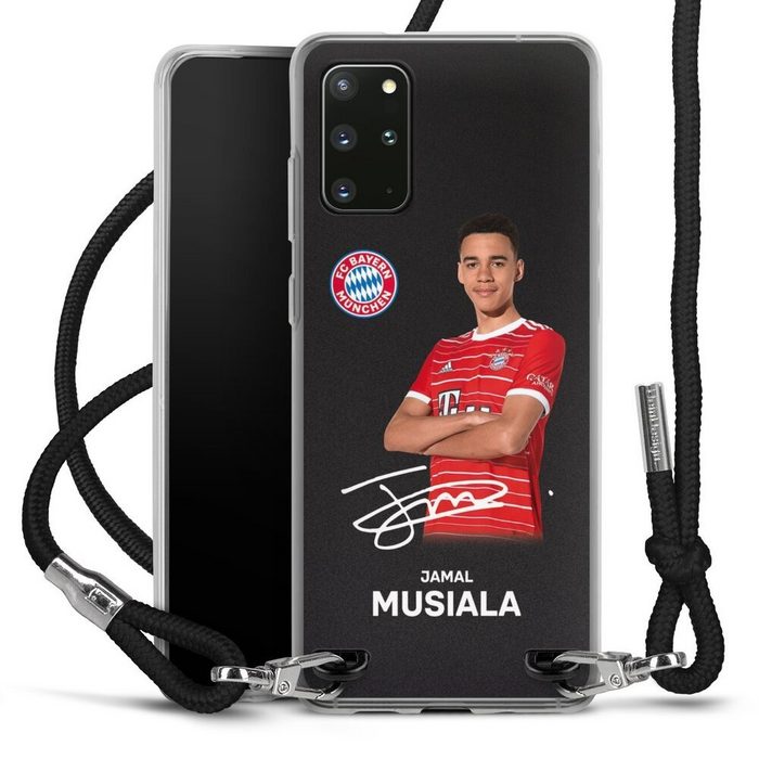 DeinDesign Handyhülle Jamal Musiala Offizielles Lizenzprodukt FC Bayern München Samsung Galaxy S20 Plus 5G Handykette Hülle mit Band Case zum Umhängen