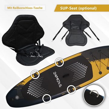 24Move SUP-Board Supboard Set, Premium Stand Up Paddleboard aufblasbar, inkl. Zubehör, Longboard, (Rucksack, Paddel, Action Cam ready, Doppelhub Pumpe, Sicherungsleine, für Kinder & Erwachsene, SPECIAL FORCE, 366x80, bis 200 kg), mit Drop Stich Technologie und Anti-Rutsch Oberfläche