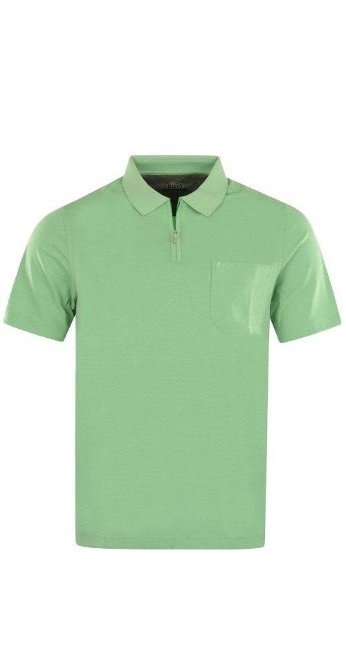 Poloshirt HAJO Herren Poloshirt ? Smaragd Grün ? Reißverschluss ? Kurzarm Polo