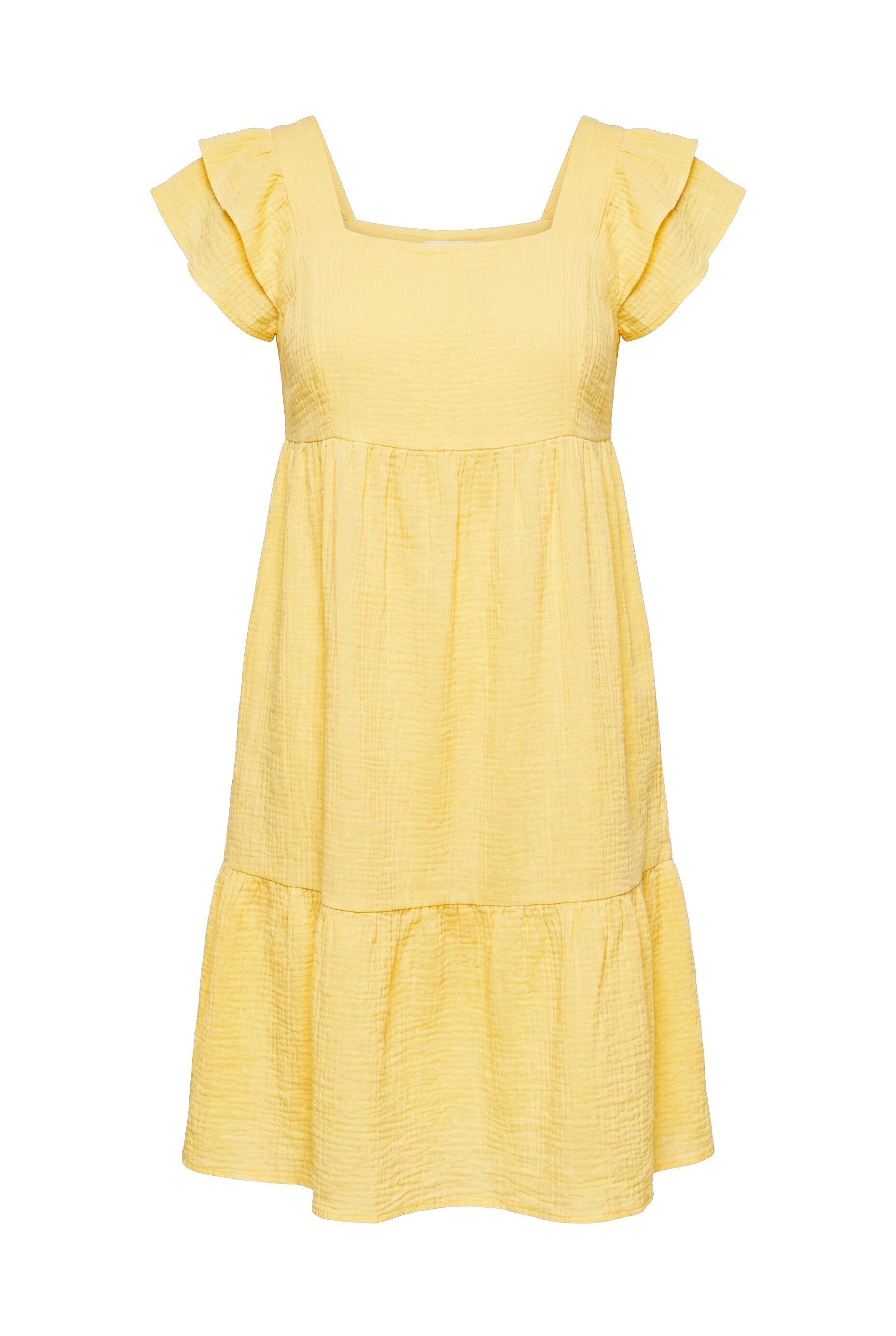 Angel of Style Jerseykleid Musselinkleid Carree-Ausschnitt Volants
