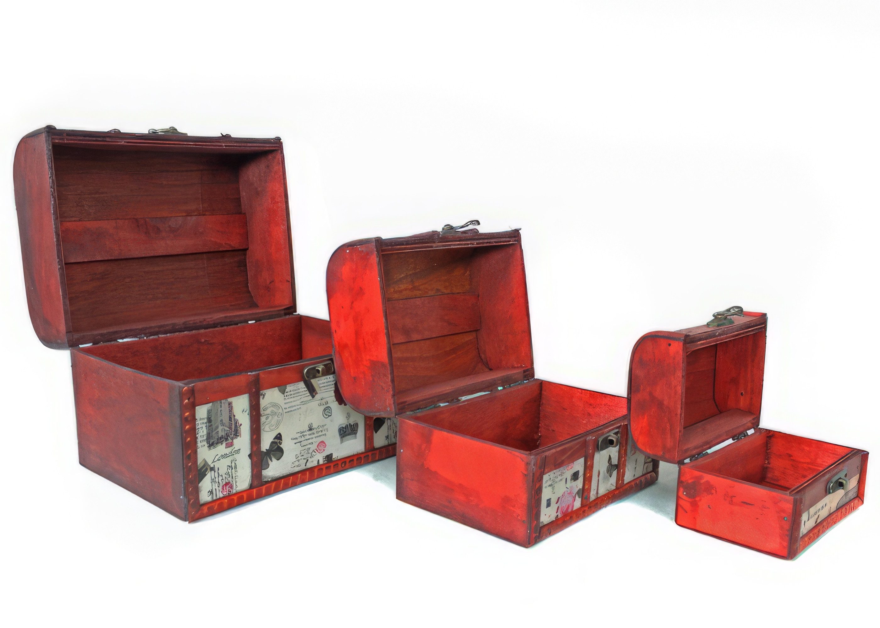 Yudu Schmuckkasten 3er Set Schatztruhe Kasten Aufbewahrung Schmuckkoffer Tr günstig online kaufen