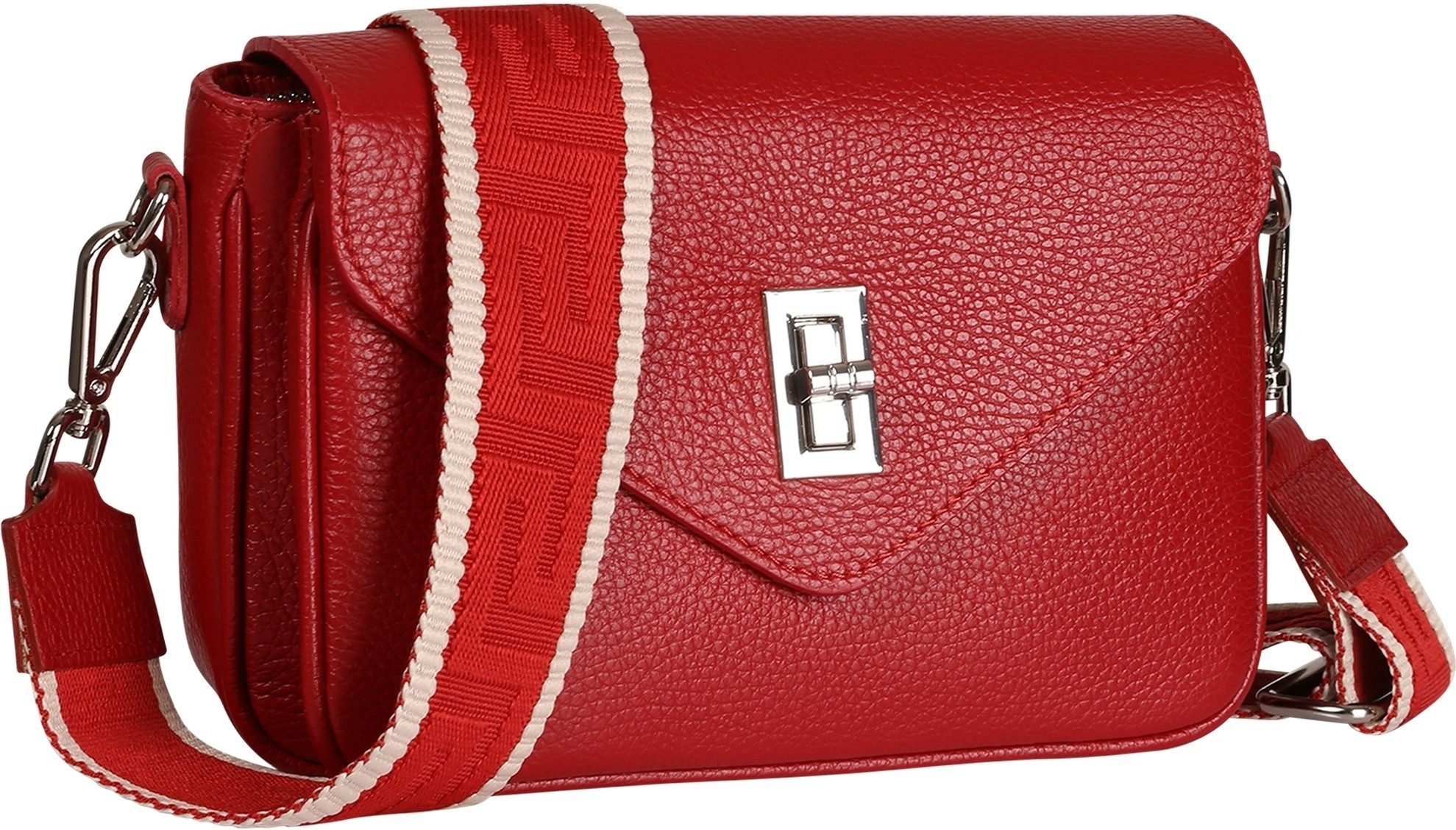 Toscanto Umhängetasche Toscanto Tasche rot Umhängetasche klein (Umhängetasche), Damen Umhängetasche Leder, rot ca. 22cm x ca. 15cm
