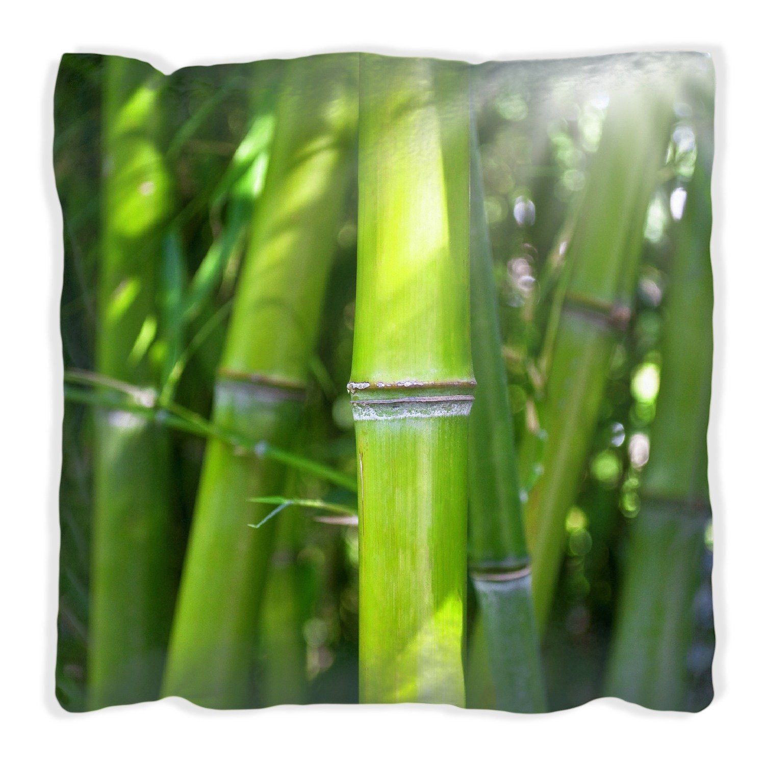 Wallario Dekokissen Bambus im Sonnenschein, handgenäht