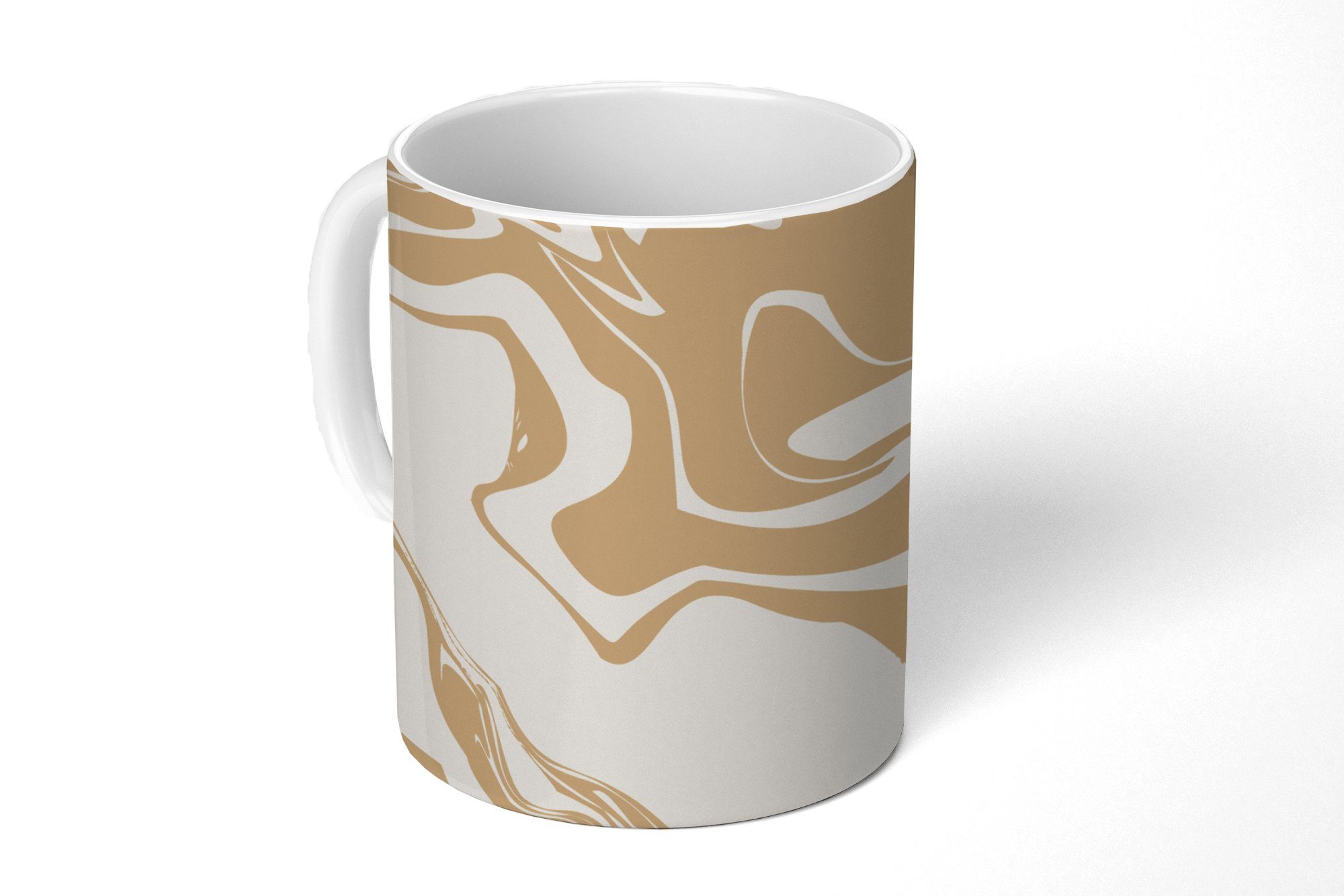 Kaffeetassen, Marmor Keramik, Tasse - - Teetasse, Teetasse, MuchoWow Becher, Weiß Geschenk Linie,