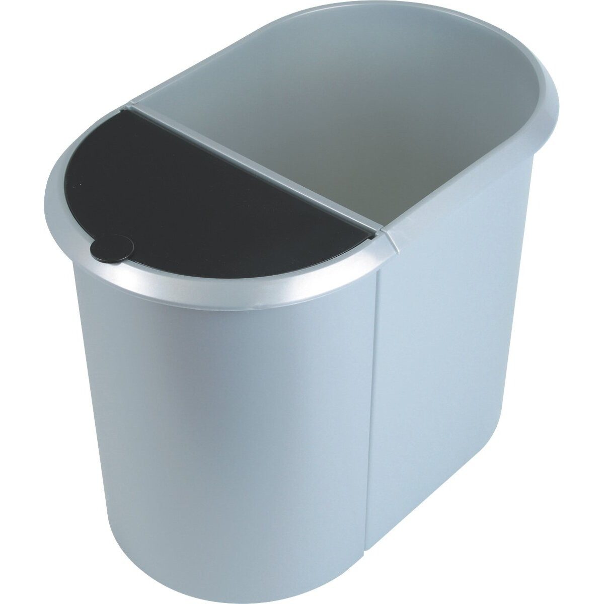 HELIT Papierkorb Duo-System-Papierkorb 29l silber/schwarz