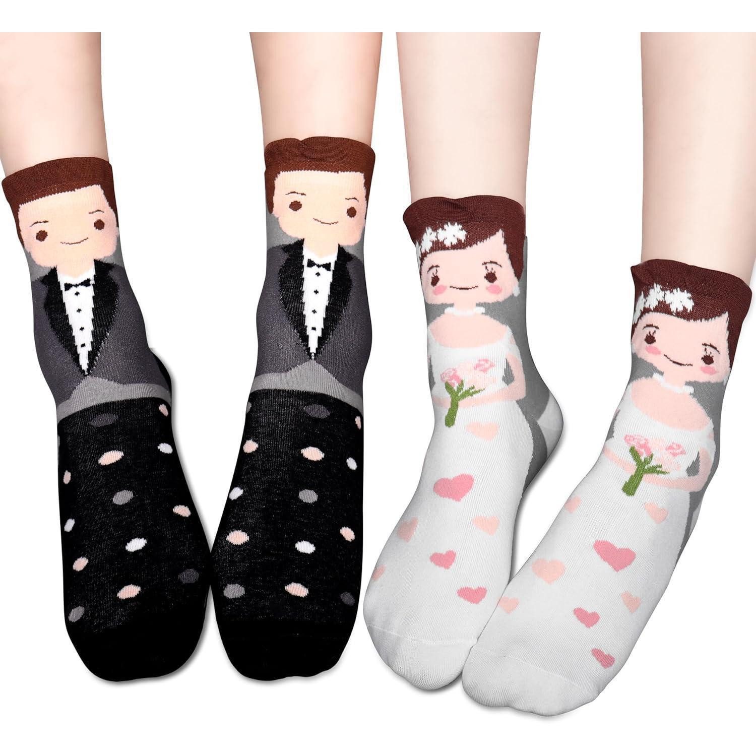 LuxusKollektion Badaccessoire-Set Socken 2 Paar Hochzeitsgeschenk Braut Bräutigam lustig