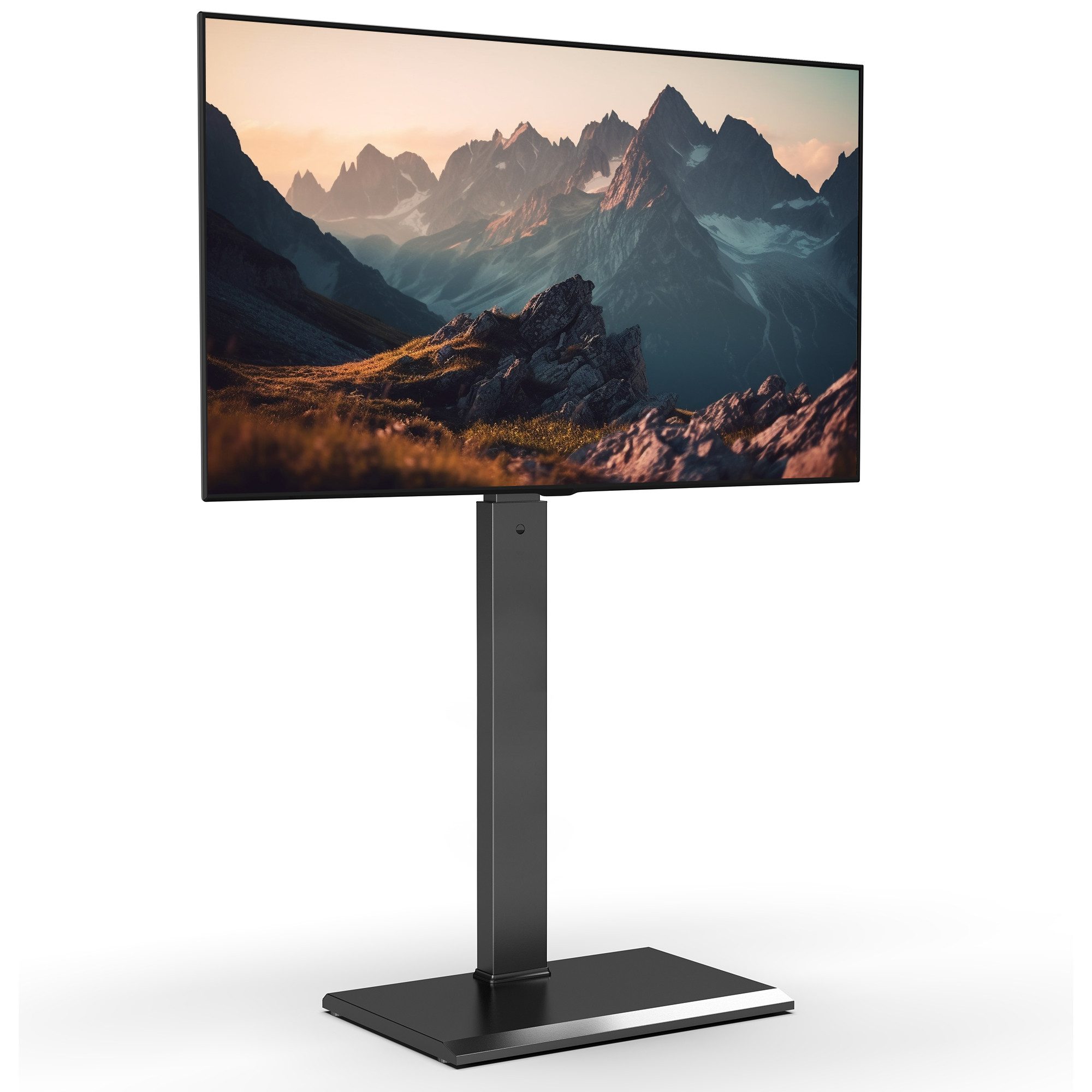 FITUEYES TV-Ständer ±30° schwenkbar, höhenverstellbar, 32-75 Zoll, (bis 75 Zoll, Metallbodenplatte, mit Kabelmanagement)