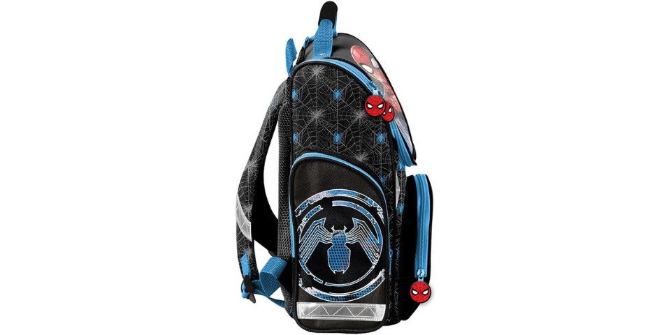 GOLDKIDS Schulranzen Ranzen Spiderman Marvel (schwarz Tornister Jungen Mädchen ab der 1., 1-tlg., Klasse der Grundschule), ink. Aufgabenheft