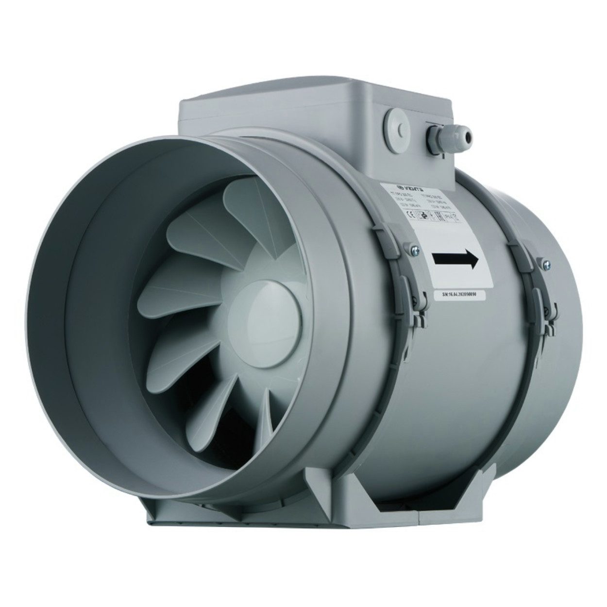 Vents Wandventilator Rohrventilator Lüfter TT Pro 200 T bis 1040 m³/h, Mit Nachlaufrelais