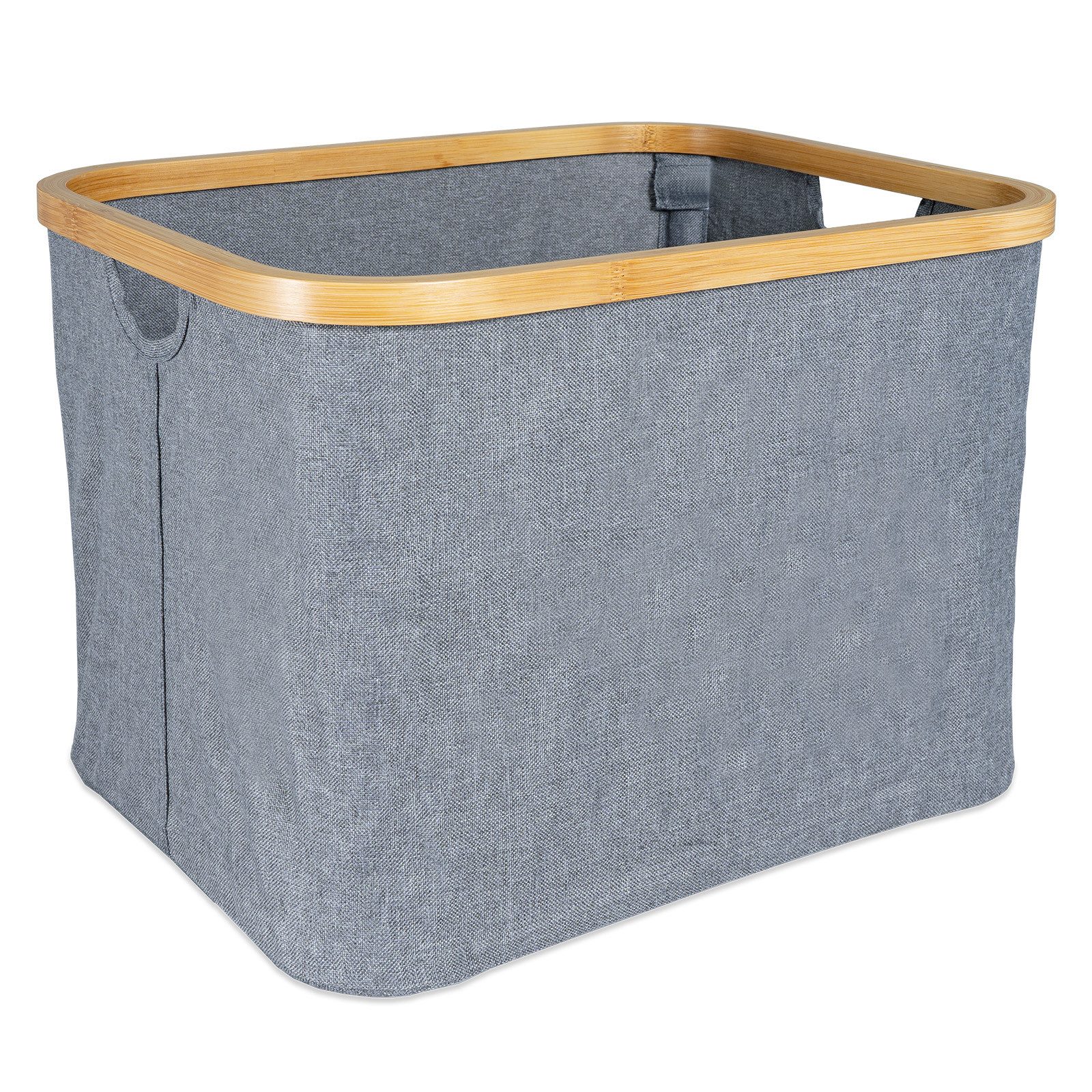 osoltus Wäschesortierer osoltus Faltbox Wäschebox Wäschekorb Nelson Bambus 40 cm Grau