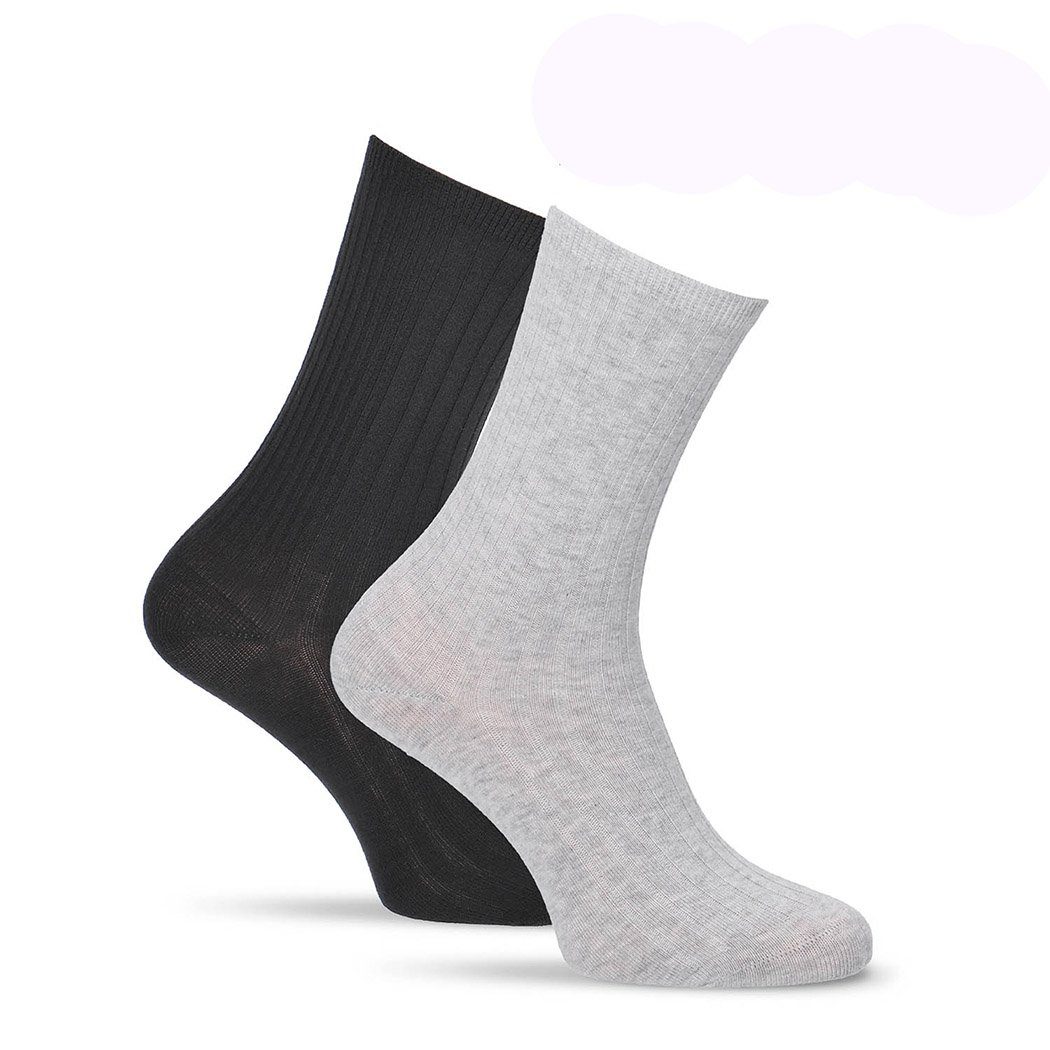 Tamaris Basicsocken mit Rippenstruktur (Set, 2-Paar, 2 Paare) aus hautfreundlicher Baumwolle