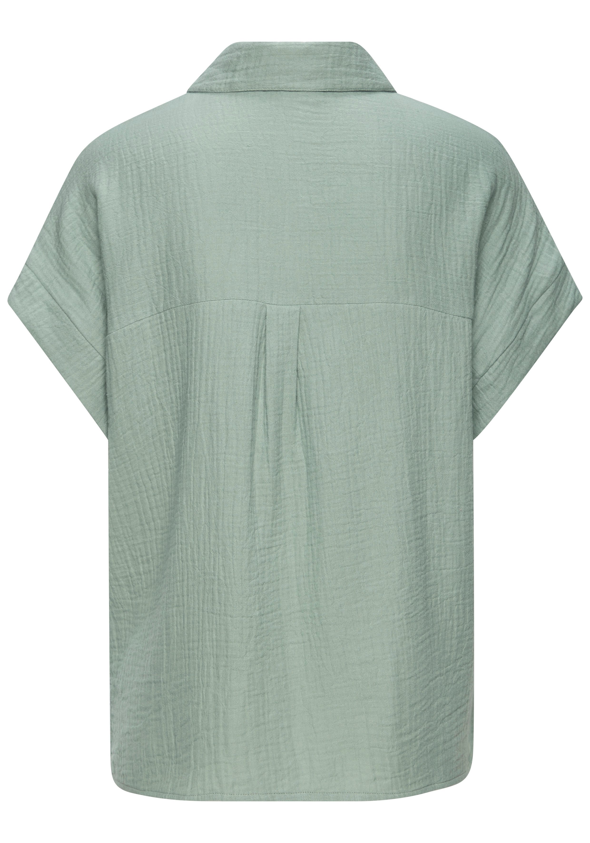 Beachtime by Lascana Kurzarmbluse aus weicher Musselinware Sommerliche Musselinbluse, Hemdbluse, leichte Sommerbluse, Oversize – Bild 4 von 5