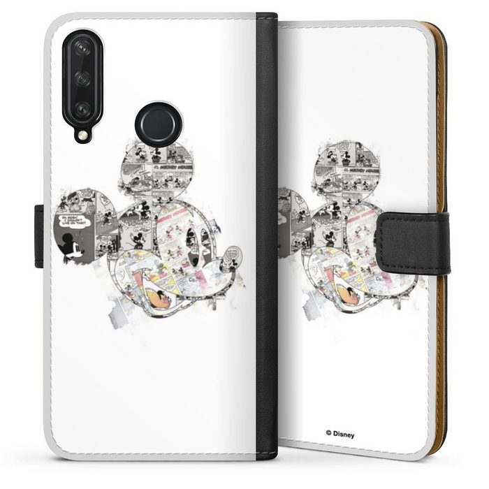 DeinDesign Handyhülle Mickey Mouse Offizielles Lizenzprodukt Disney Mickey Mouse - Collage Huawei Y6p Hülle Handy Flip Case Wallet Cover Handytasche Leder