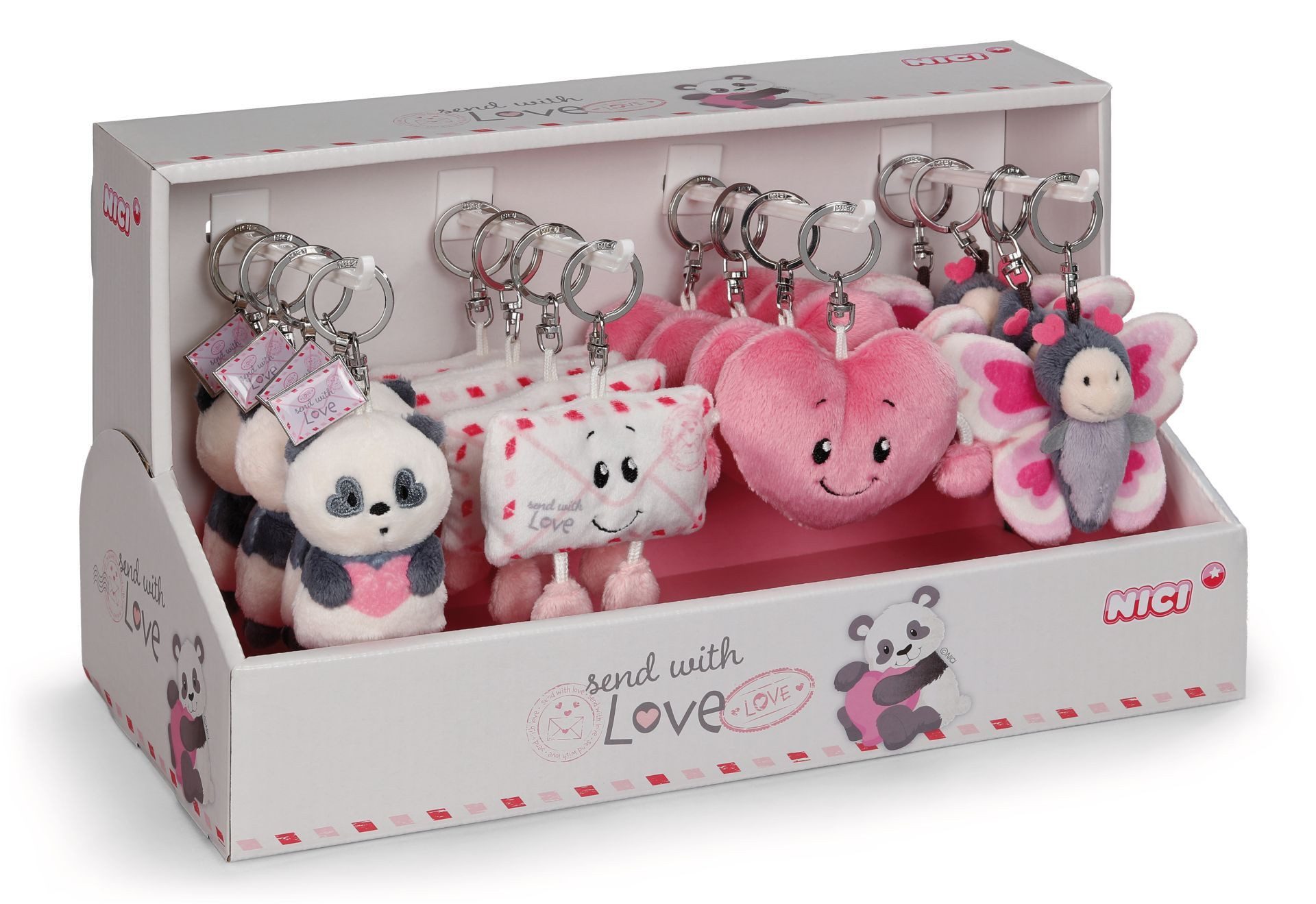 Nici Plüschfigur Nici 62620 Sortiment Schlüsselanhänger Love 4 Designs 16
