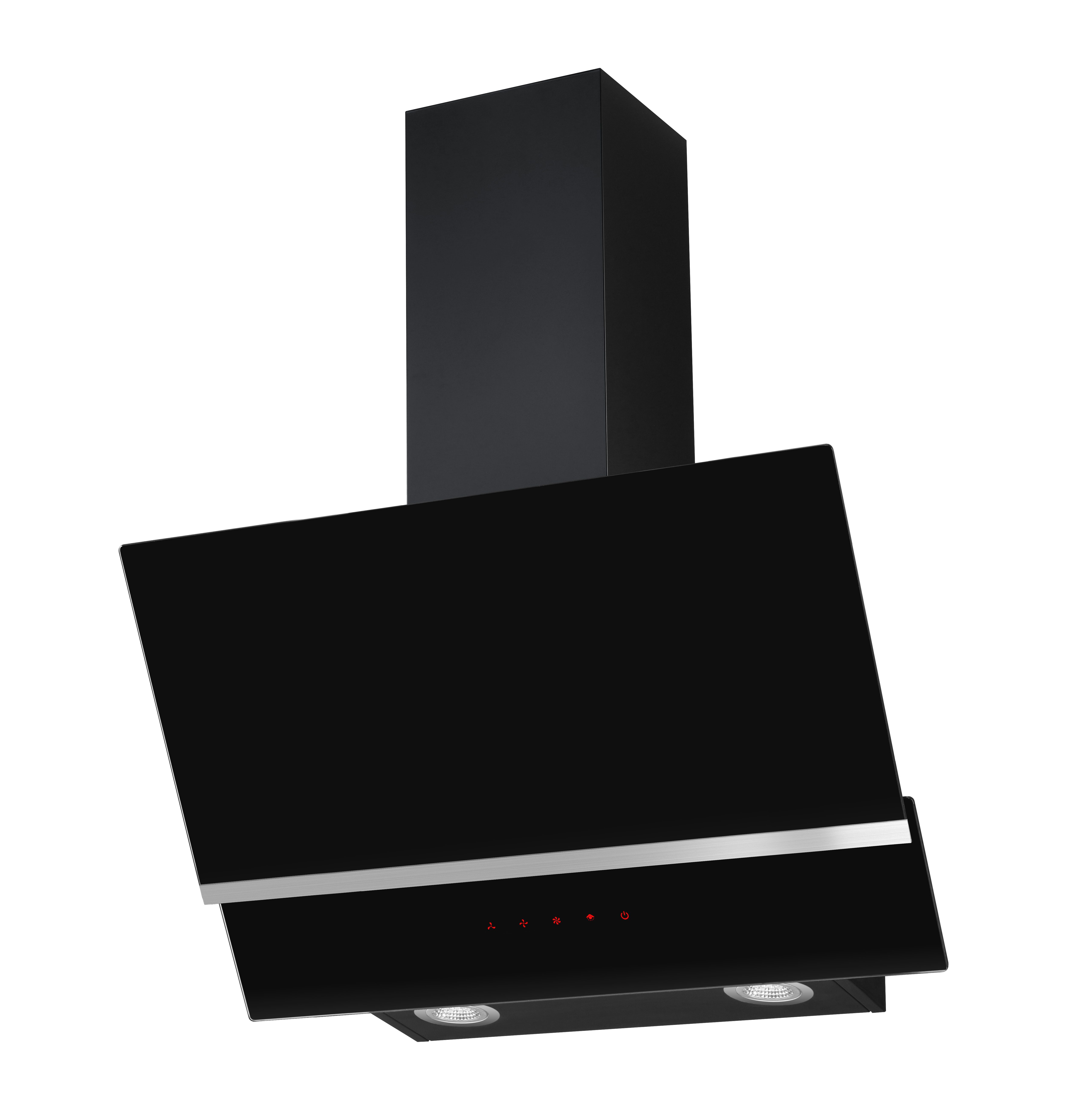 Amica Kaminhaube KHF 684 611 S KHF 684 611 S, Modernes Schwarz, helles Licht – flexibel und im Nu sauber