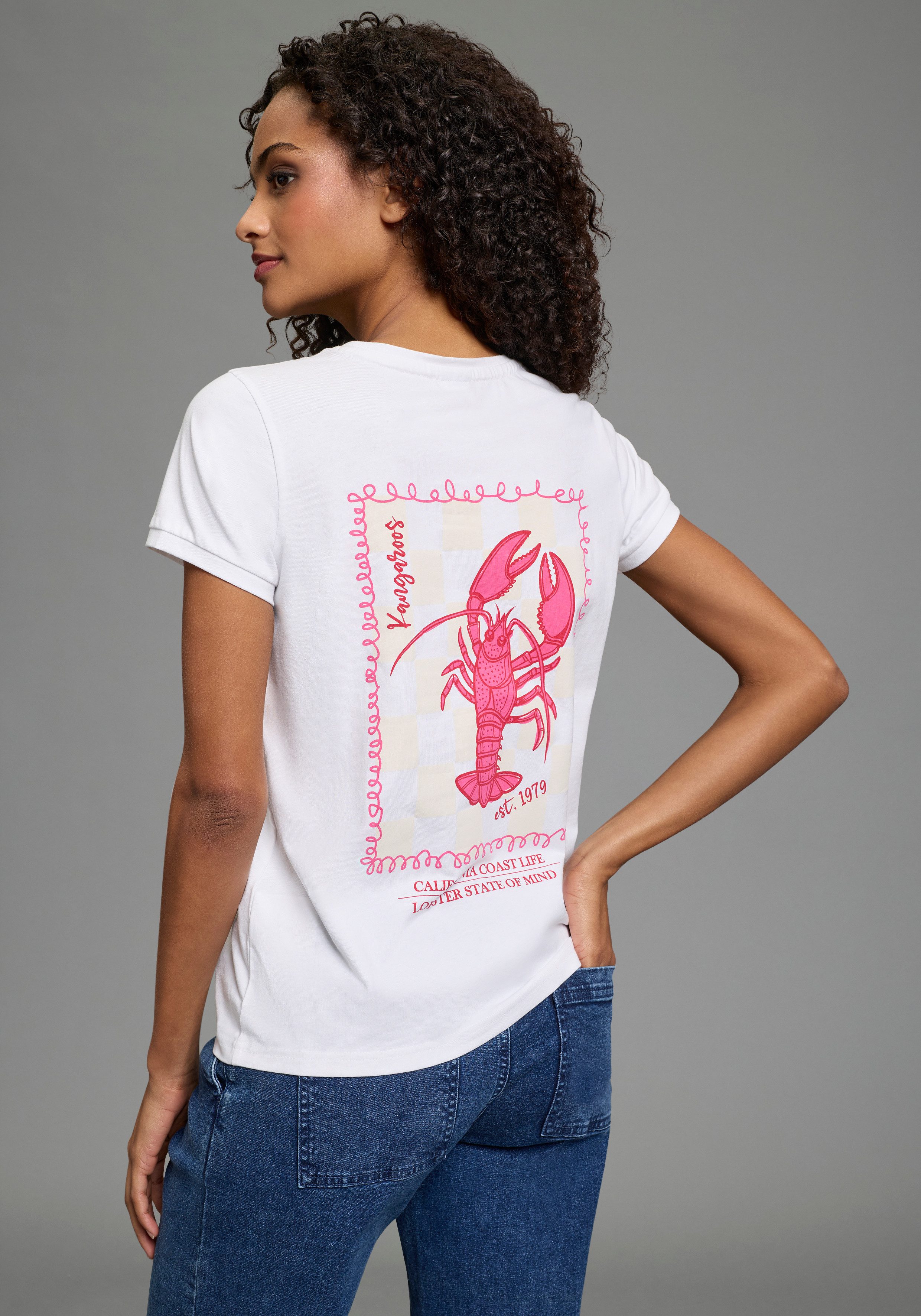 KangaROOS T-Shirt schmaler Schnitt, Kurzarm, mit Rundhalsausschnitt günstig online kaufen