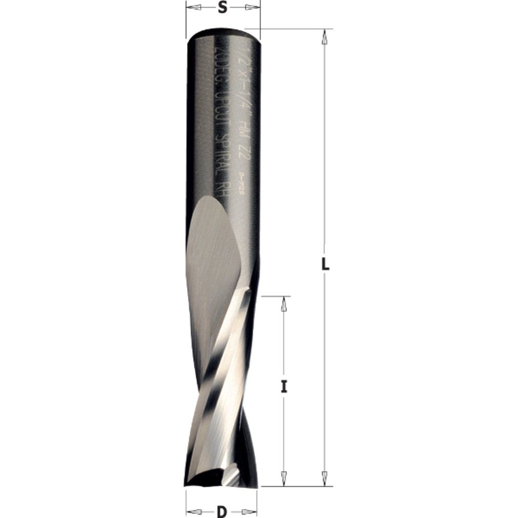 Cut360 Schaftfräser spiralgenuteten Z2 2 Fräser positiv Vollhartmetall 16x35x90mm Linkslauf mit Schneiden S=16mm