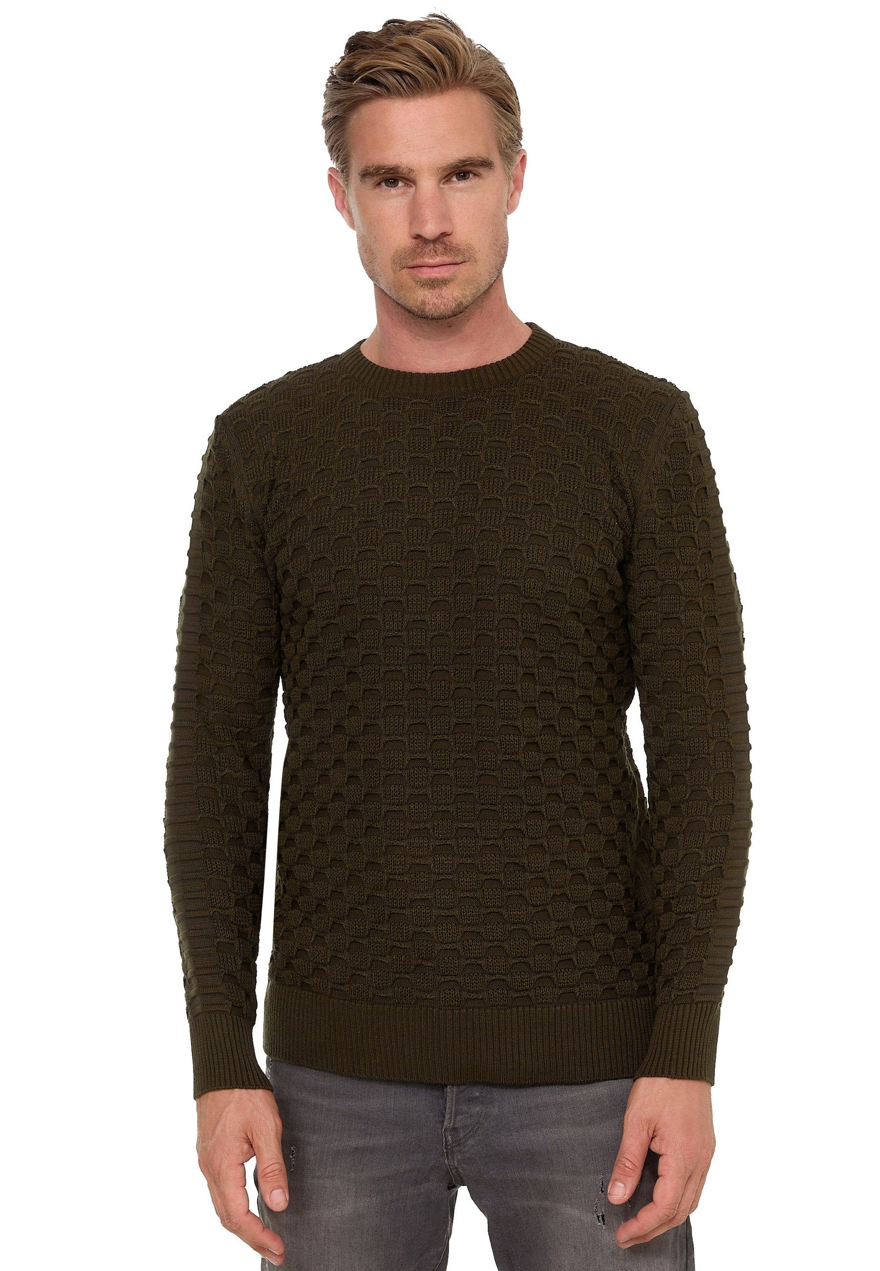 Rusty Neal Strickpullover mit modernem Strickmuster