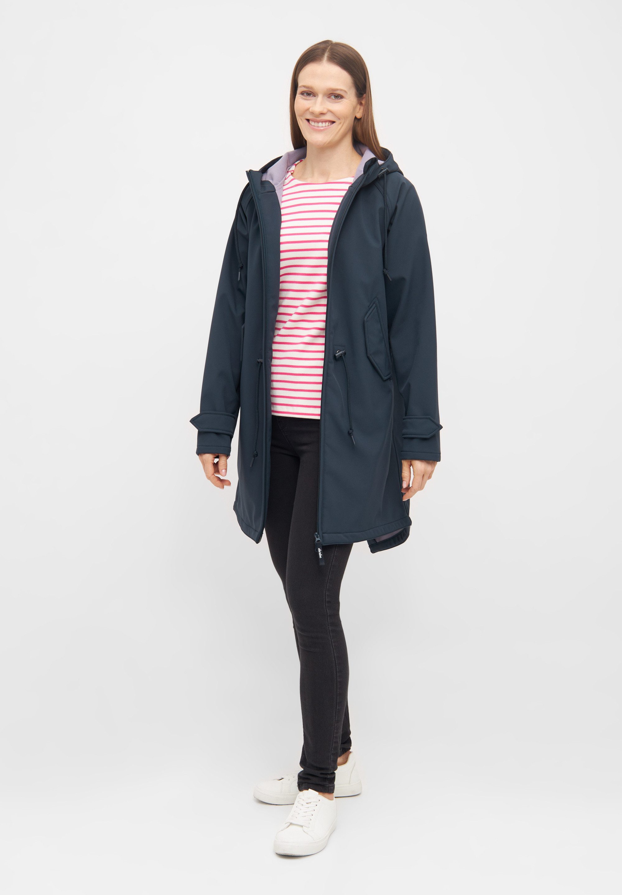 Derbe Softshelljacke Island Friese wasserabweisend, winddicht, Kapuze