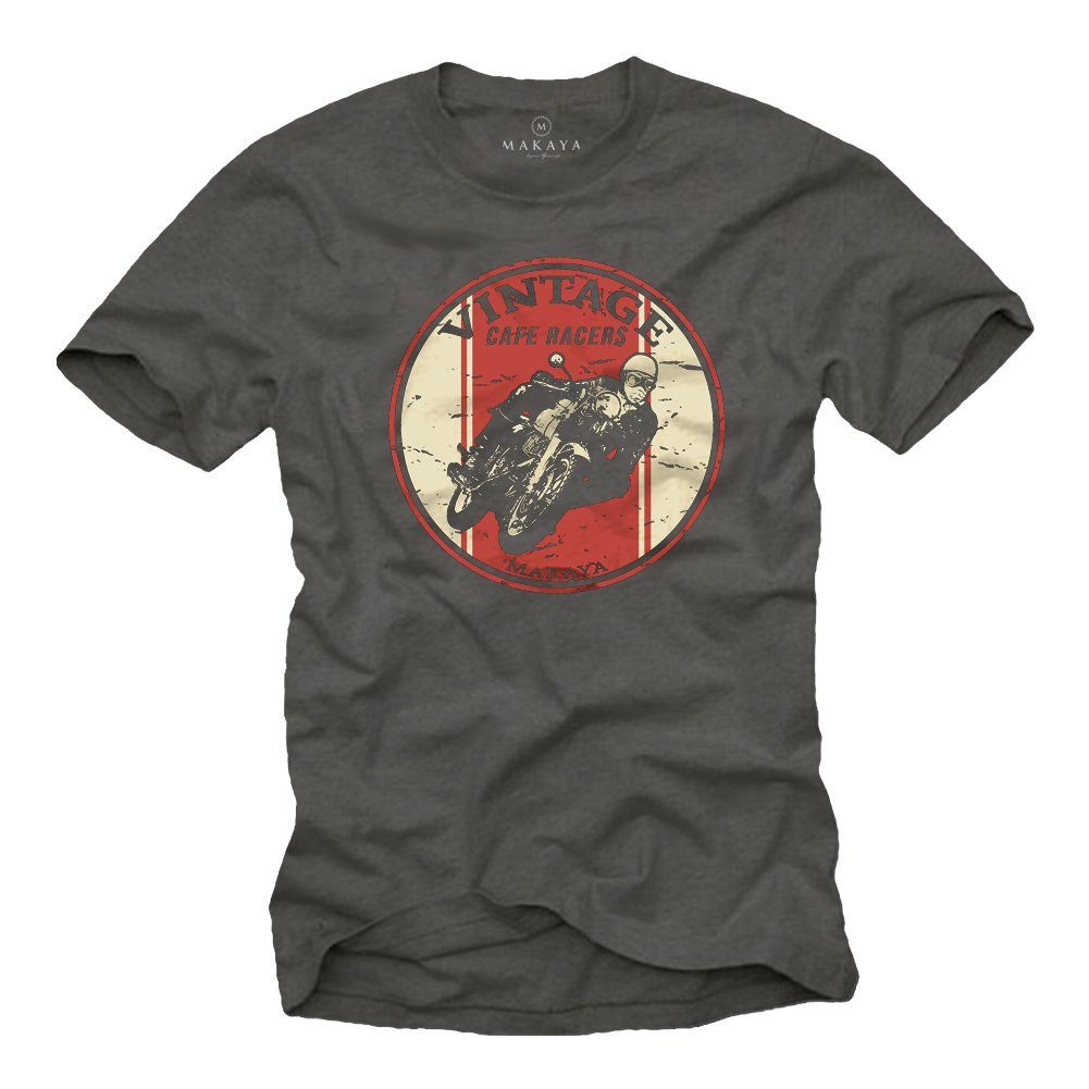 T-Shirt Herren Vintage Biker Motiv Aufdruck Racer Motorrad Bekleidung Männer