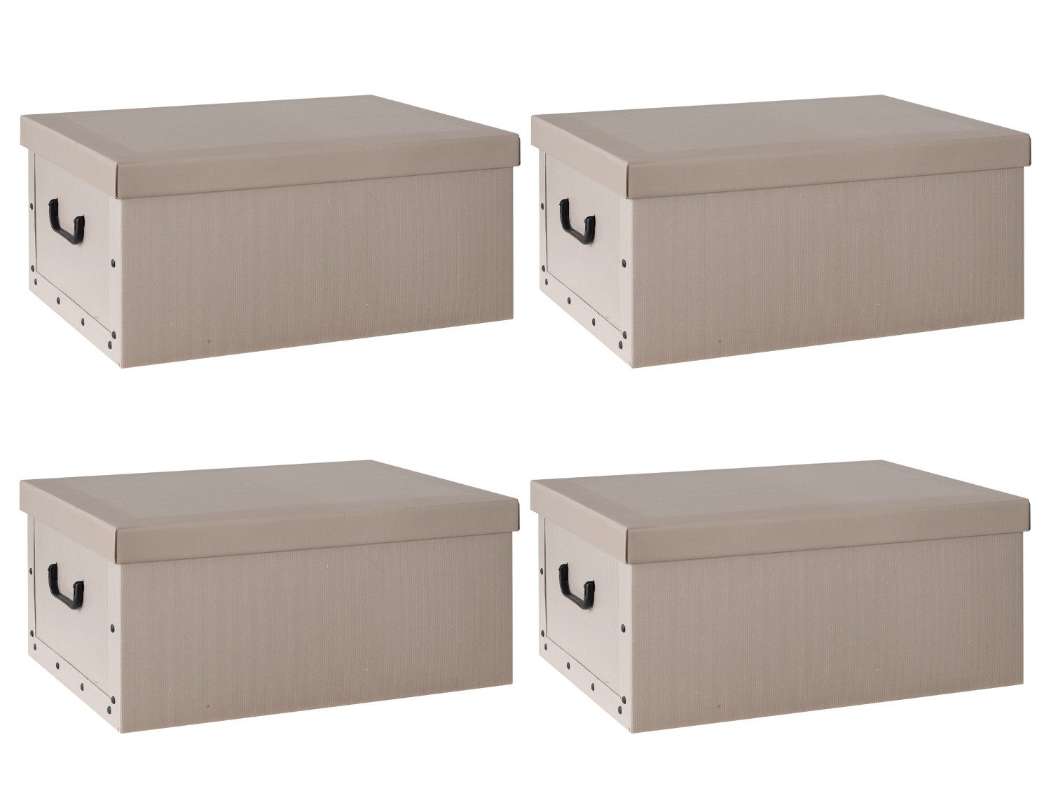 Aufbewahrungsbox Aufbewahrungsboxen 4er Set, Beige, B 51 x T 37 cm