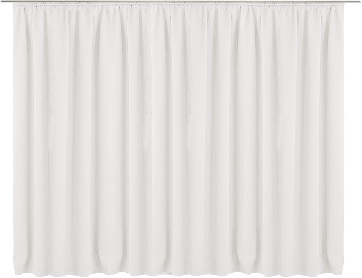 JEMIDI Verdunkelungsvorhang JEMIDI Gardine mit Kräuselband, 300 x 245 cm, Weiß, Polyester