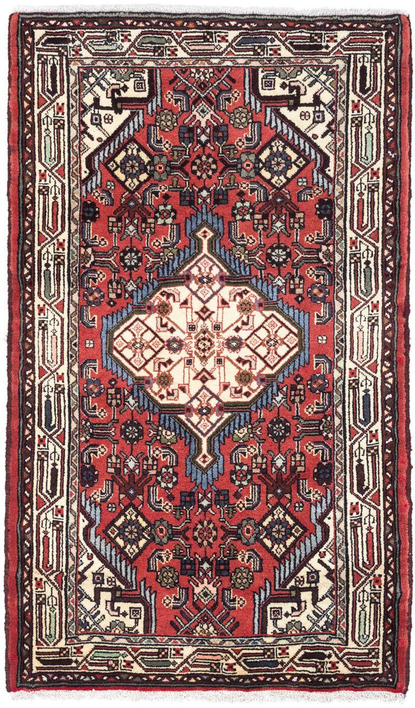 Wollteppich Hosseinabad mm, 80 rechteckig, Medaillon x cm, Handgeknüpft Höhe: morgenland, 125 Rosso 10