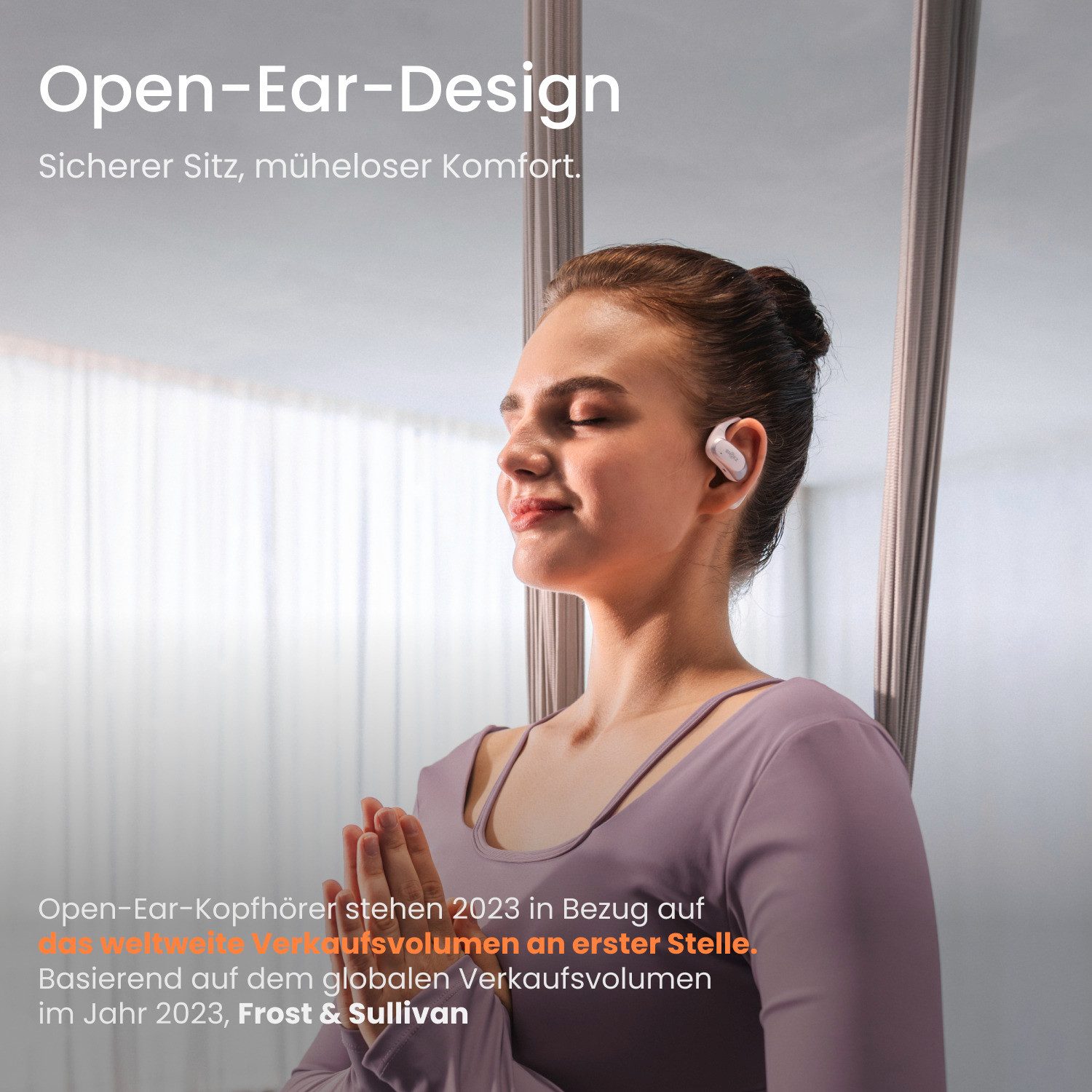 Shokz Shokz OpenFit Air White + Schutzhülle Bluetooth-Kopfhörer (Active Noise Cancelling (ANC), Mit Schutzhülle)