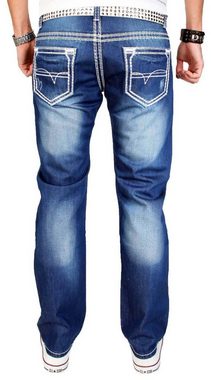 Alessandro Salvarini Straight-Jeans ASCanio mit auffälligen dicken Nähten