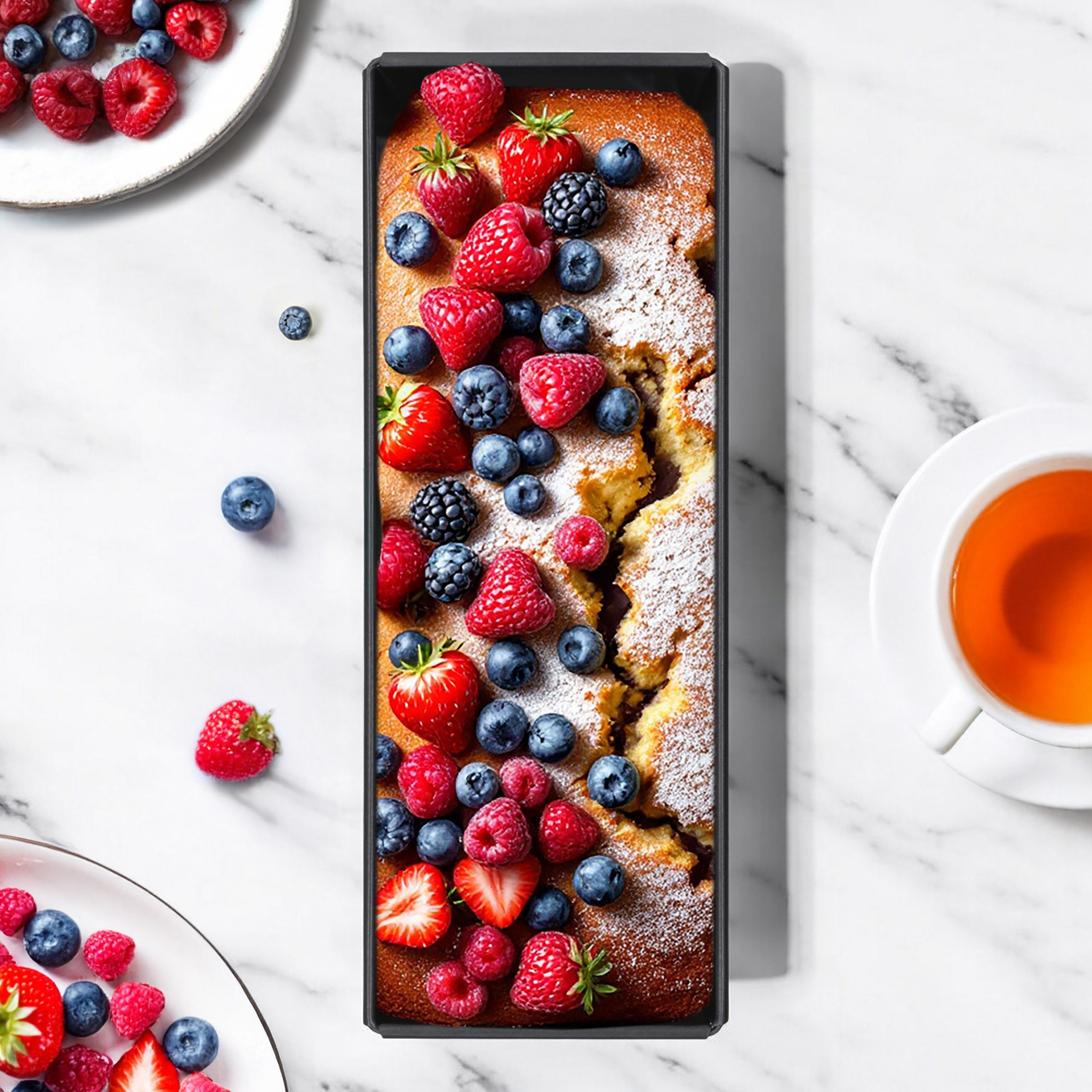 Spetebo Backform Sets grau mit Antihaftbeschichtung, (Kastenform 2er Set), Königskuchen Backform - 31 cm