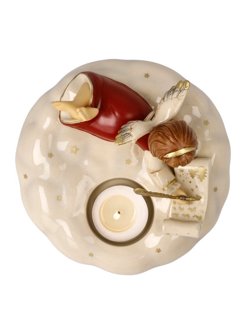 "Brief Christkind", an Goebel bordeaux, Kerzenlicht mit Engel Teelichthalter Teelichter für das